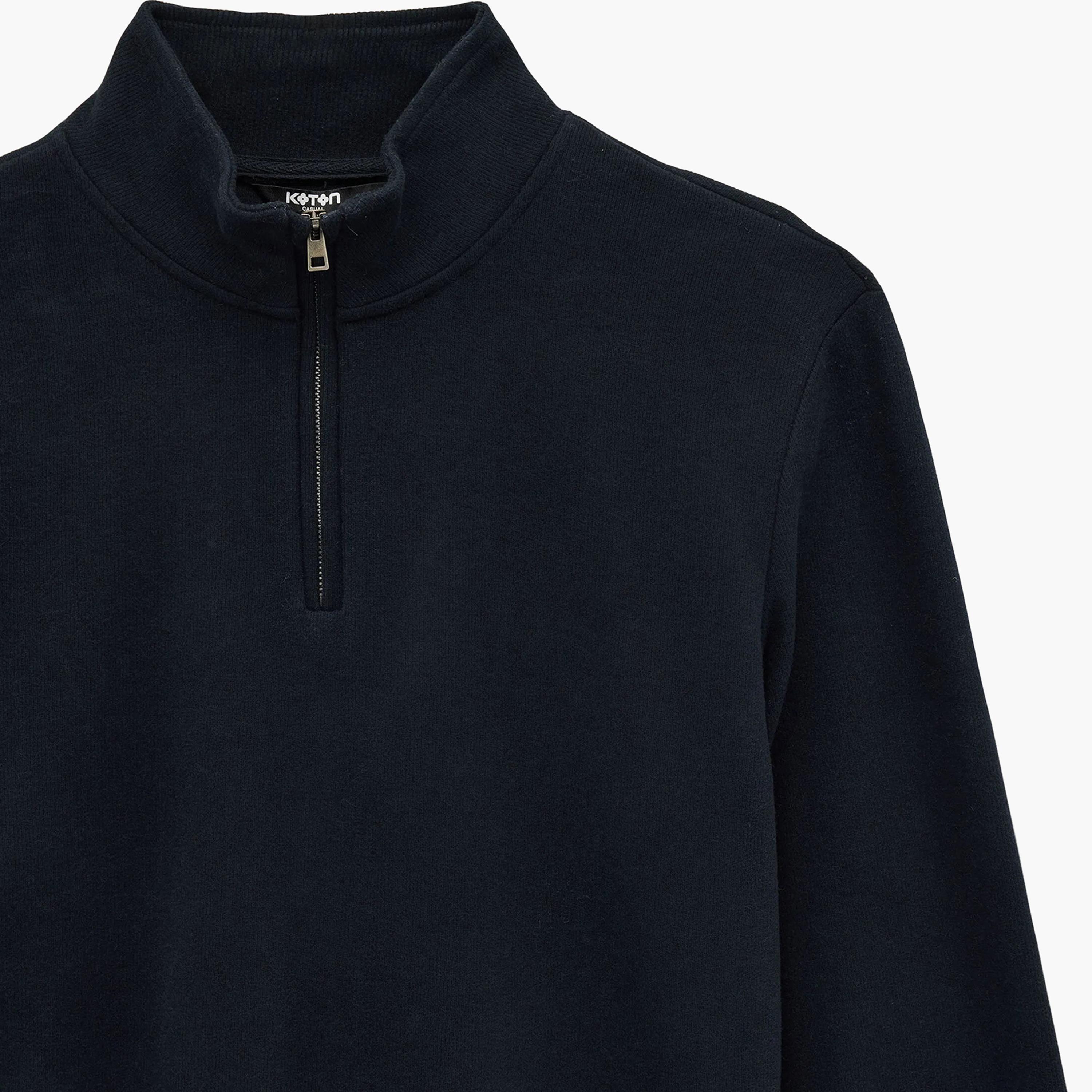 KOTON Plain Collared Long Sleeves Men's Sweatshirt-men-winterwear-hoodiesandsweatshirts-image-5