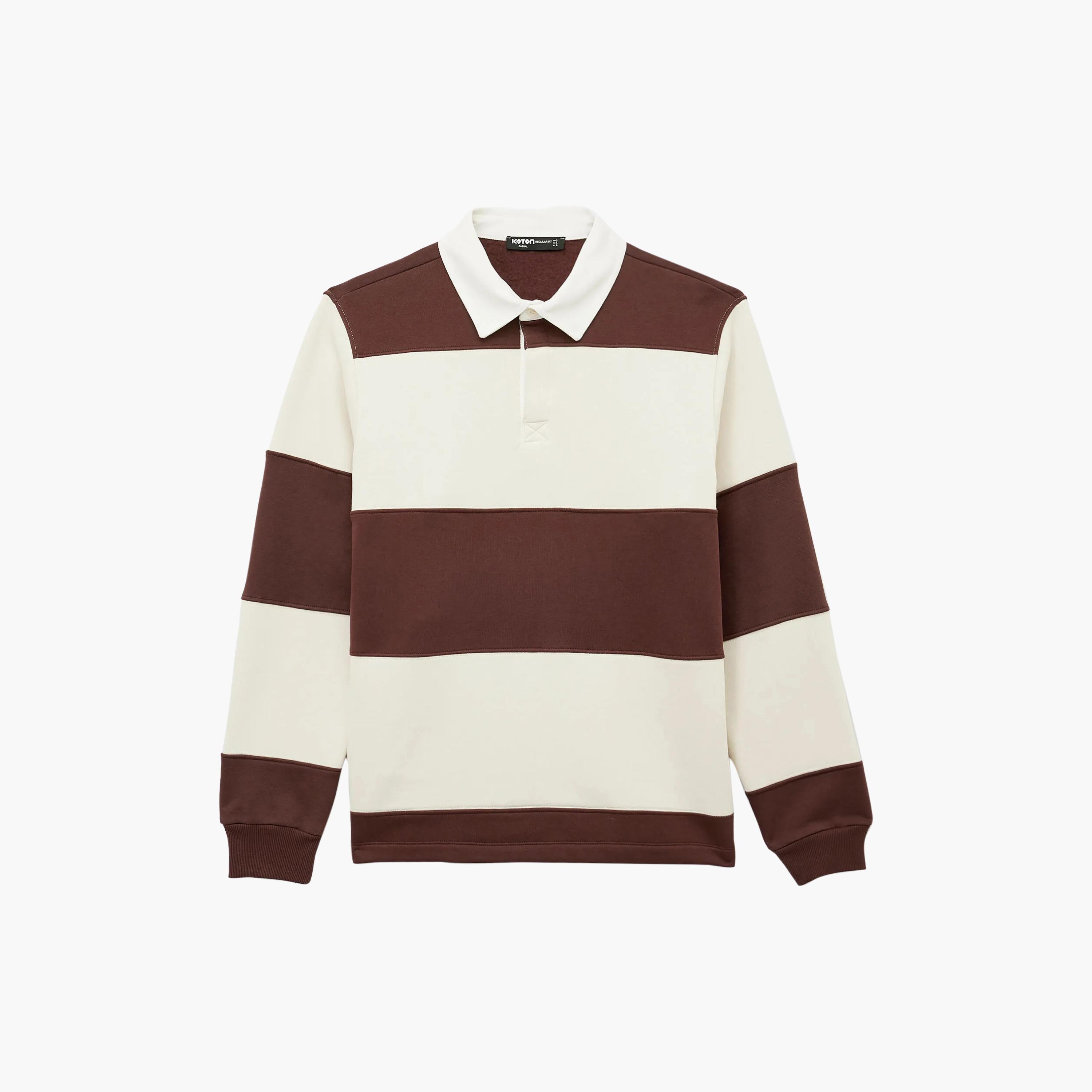 KOTON Striped Collared Long Sleeves Men's Sweatshirt-men-winterwear-hoodiesandsweatshirts-image-3