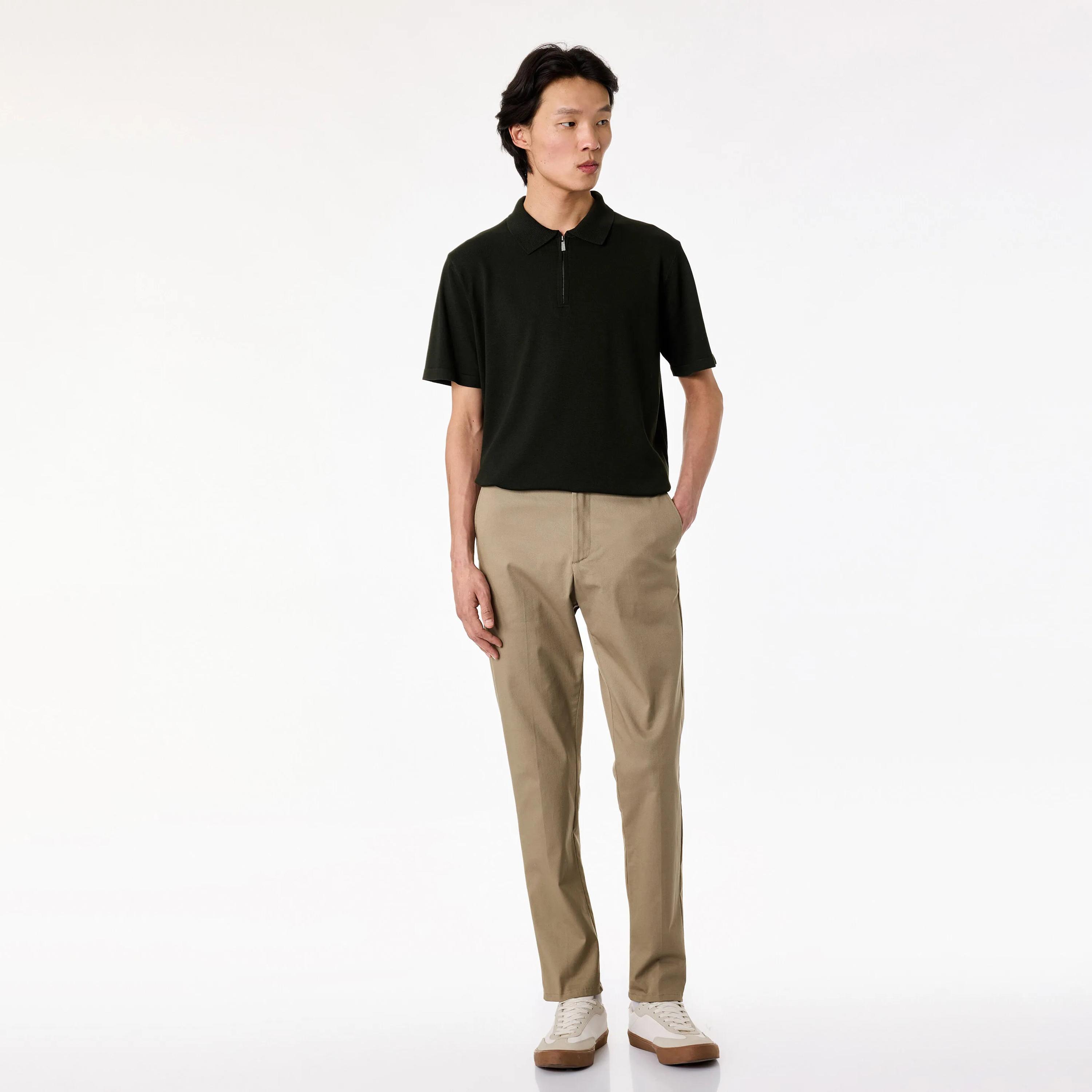 تيشيرت بولو رجالي سادة محبوك بياقة وأكمام قصيرة من كوتون-men-clothing-tshirtsandpolos-polos-image-2
