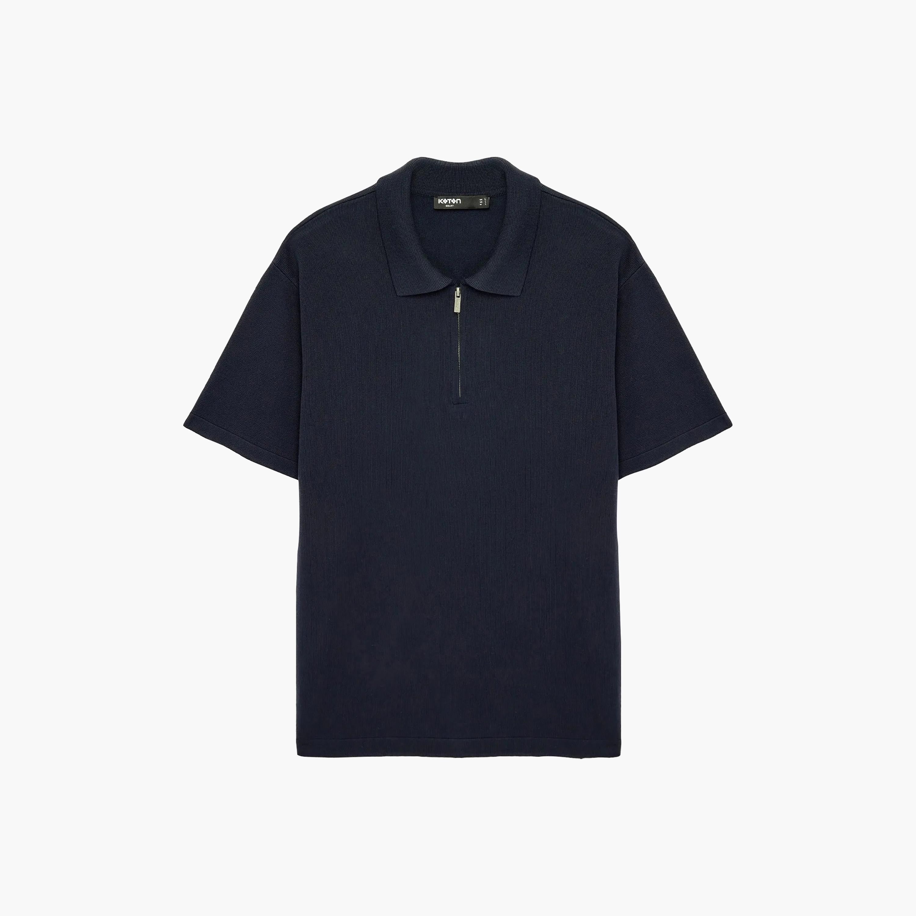 تيشيرت بولو رجالي سادة محبوك بياقة وأكمام قصيرة من كوتون-men-clothing-tshirtsandpolos-polos-image-4