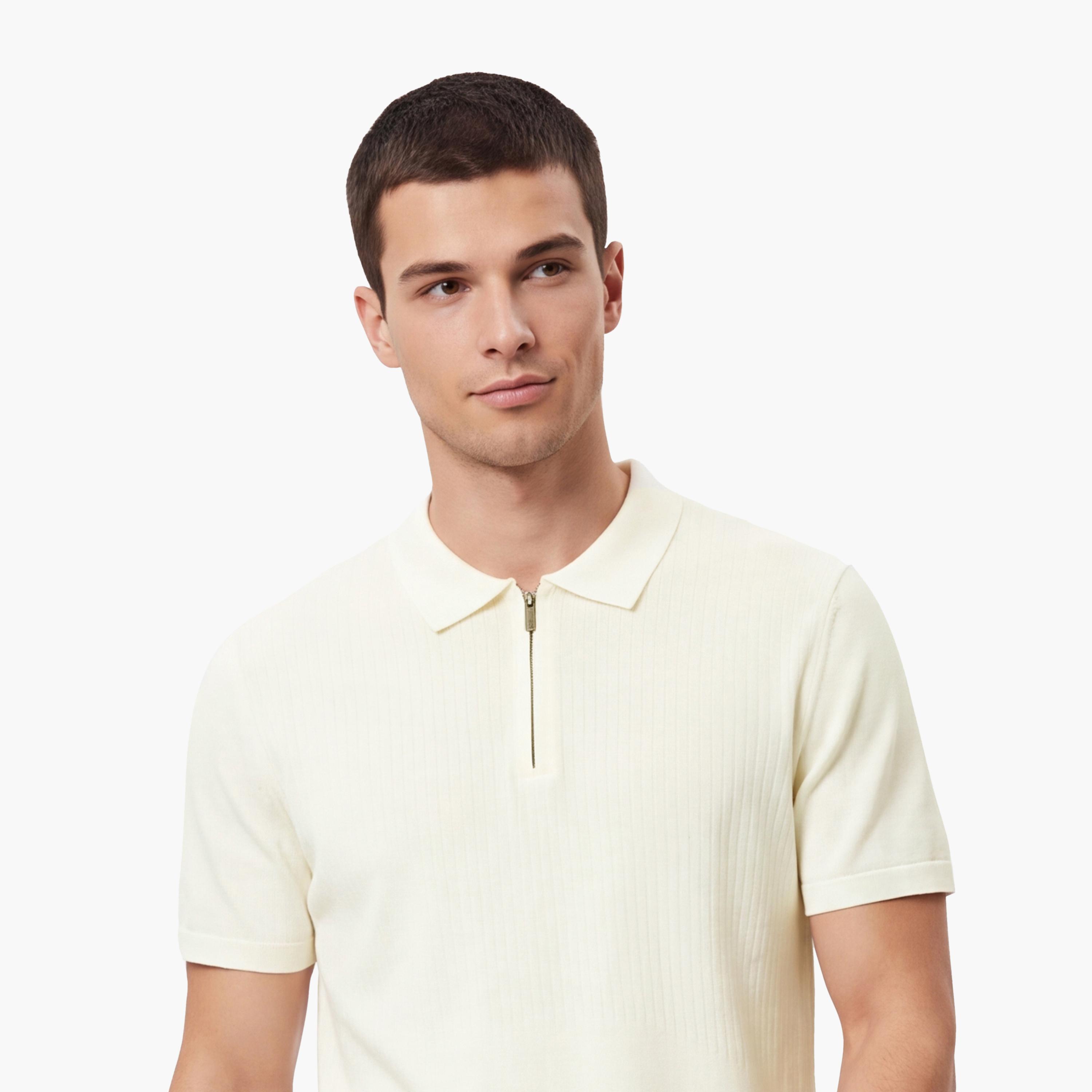 KOTON Plain Collared Short Sleeves Men's Knit Polo T-Shirt-men-clothing-tshirtsandpolos-polos-image-3