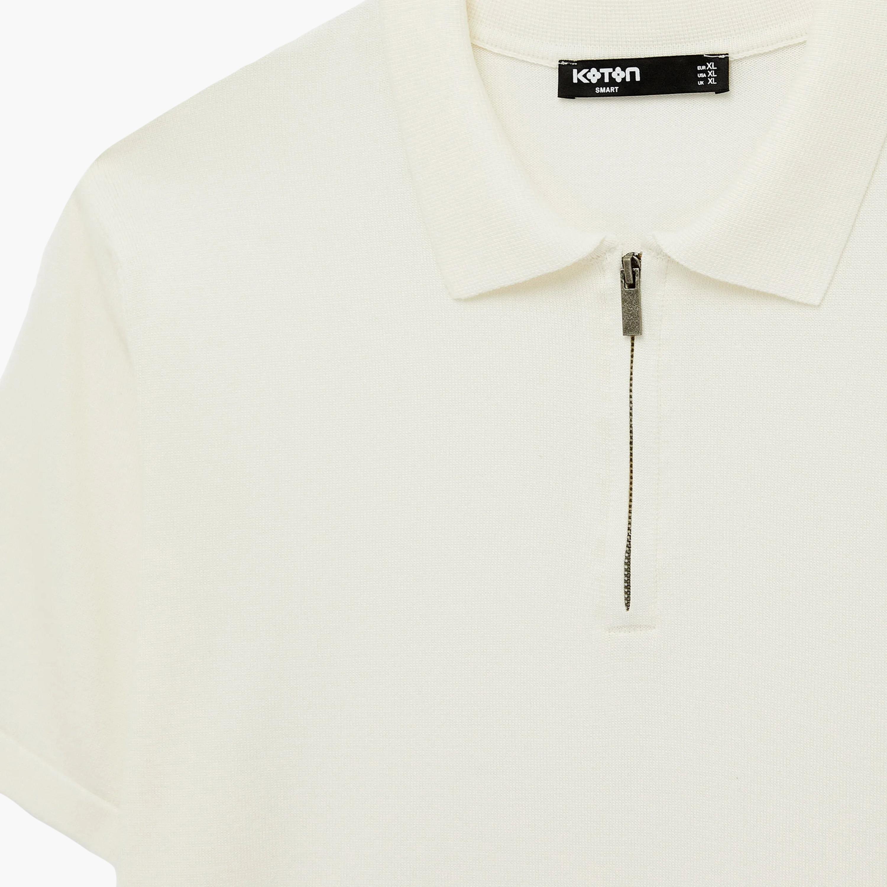 KOTON Plain Collared Short Sleeves Men's Knit Polo T-Shirt-men-clothing-tshirtsandpolos-polos-image-7