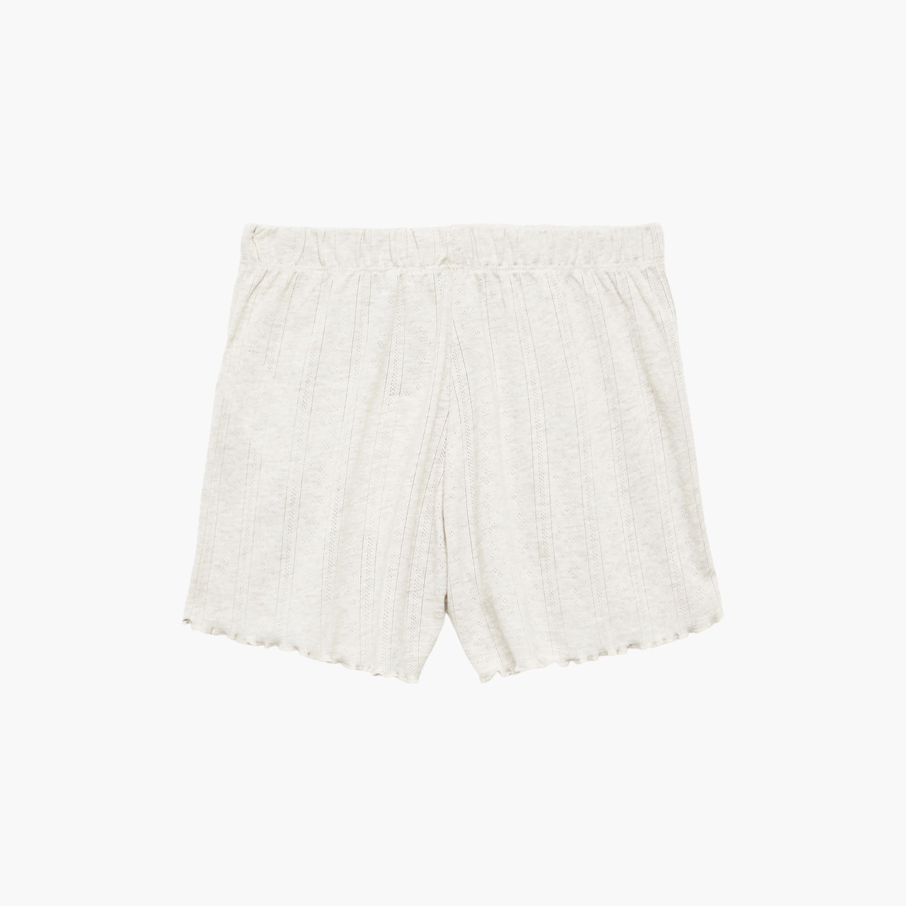 شورت حريمي بخصر مرن باللون الأبيض من كوتون-women-clothing-shorts-image-4
