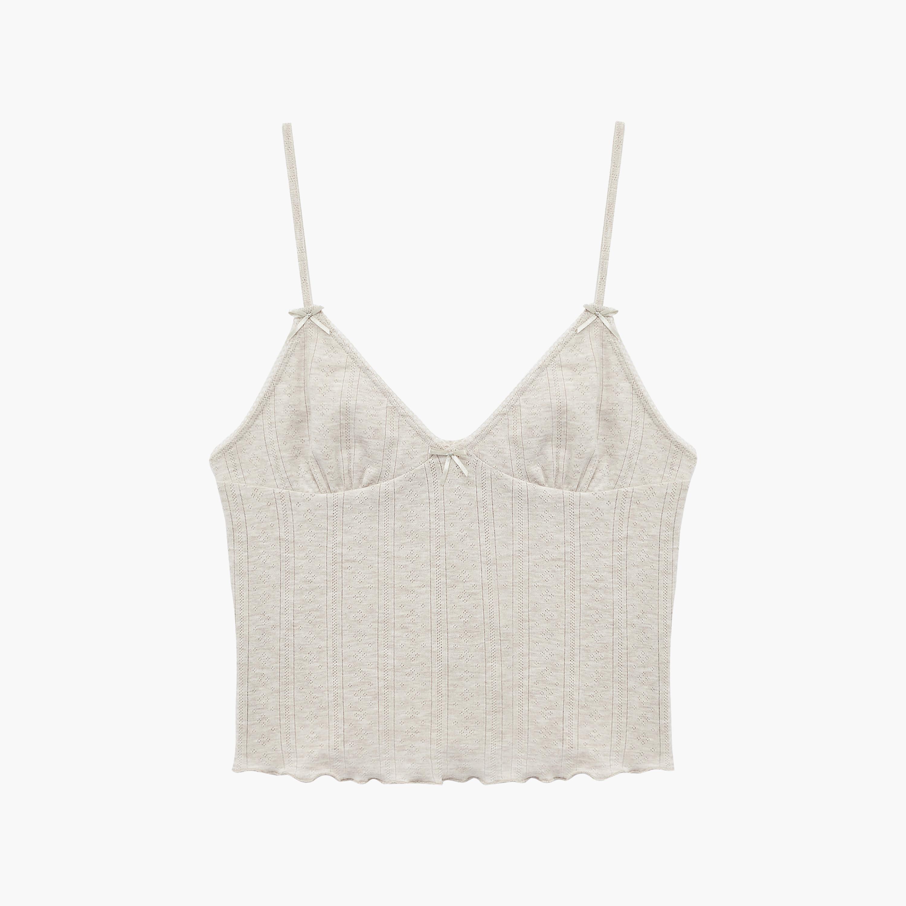 KOTON Grey Pointelle Knit Women's Tank Top-women-clothing-shirtsandblouses-blouses-image-4