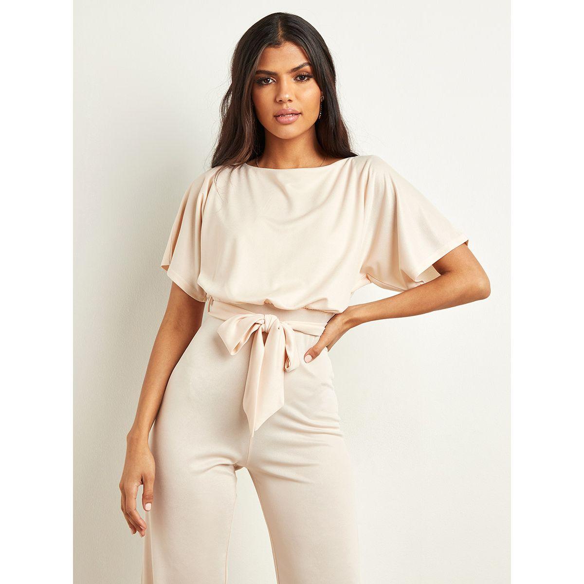 Styli Plain Batwing Sleeves Belted Jumpsuit with Wide Leg-women-clothing-jumpsuits-image-5