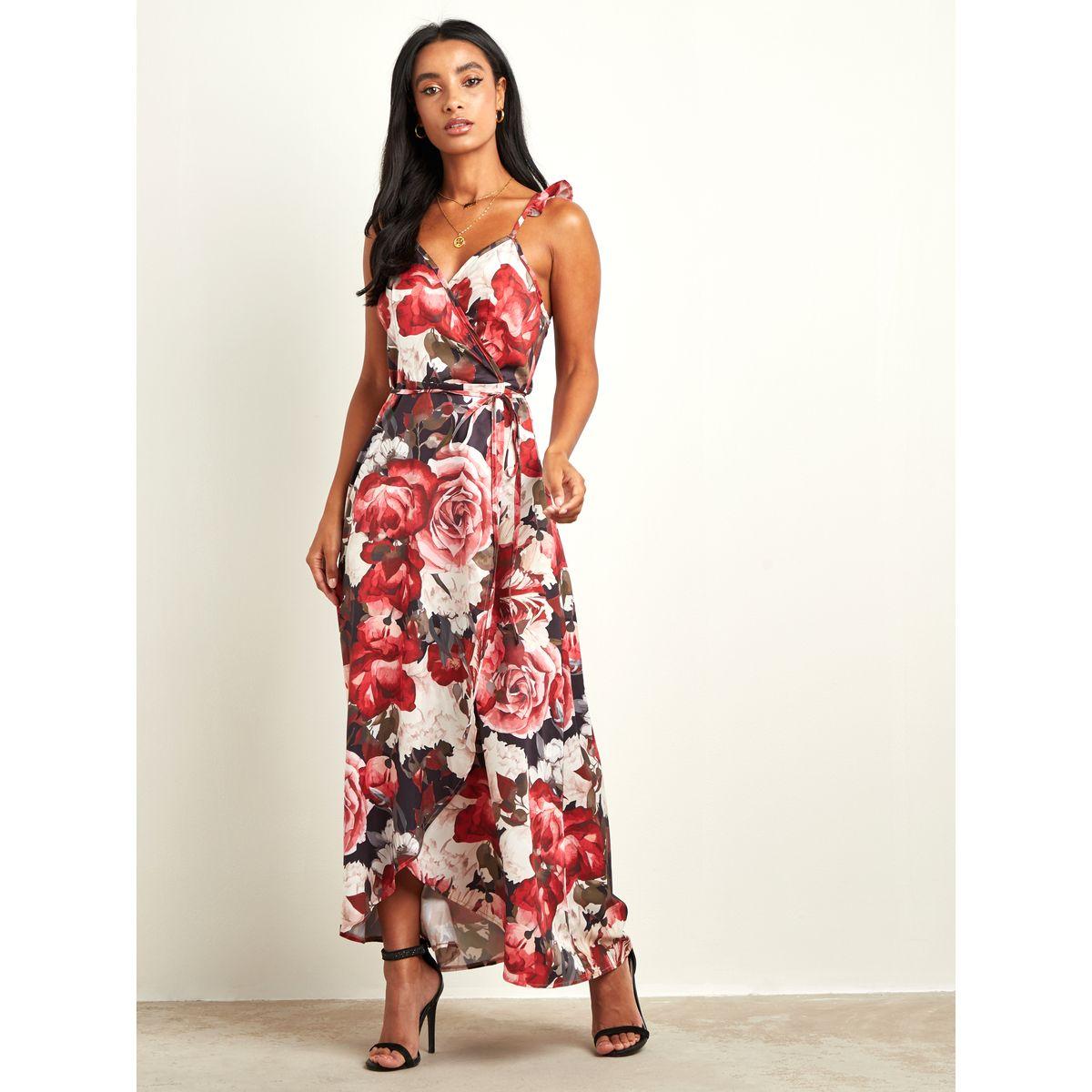 Styli Floral Print V Neck Wrap Maxi Dress-women-clothing-dresses-image-1