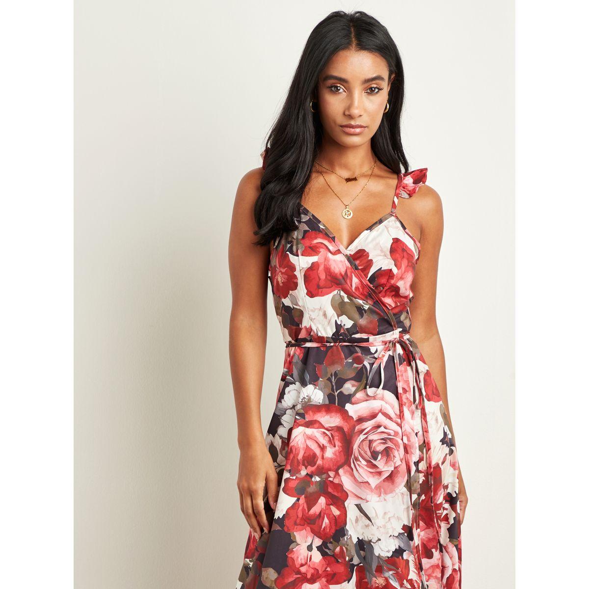 Styli Floral Print V Neck Wrap Maxi Dress-women-clothing-dresses-image-2