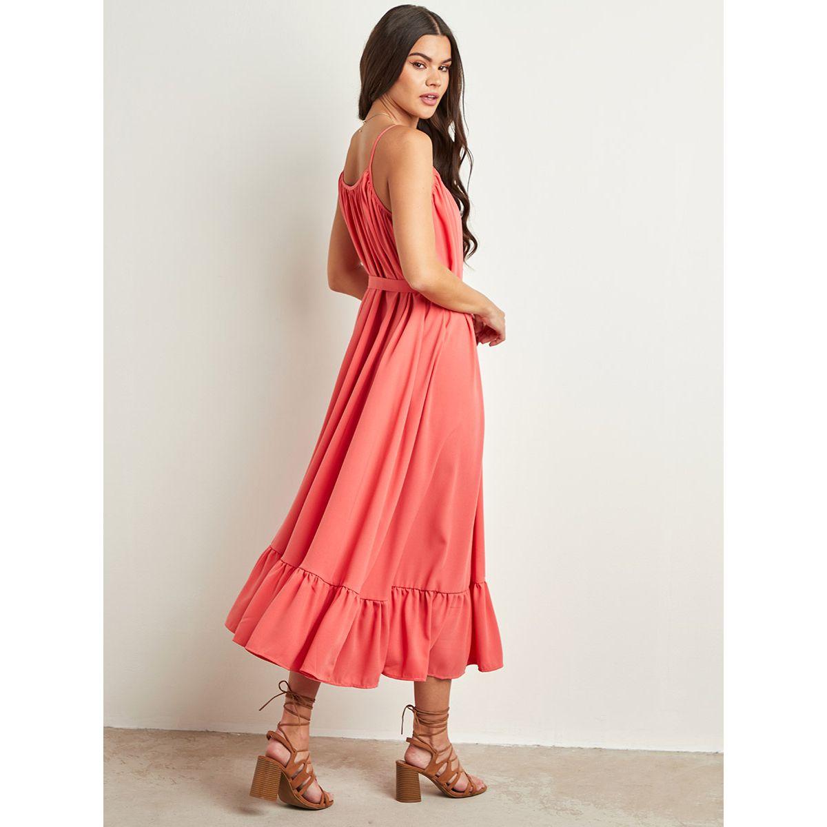 Styli Spaghetti Strap Solid Swing Dress-women-clothing-dresses-image-2