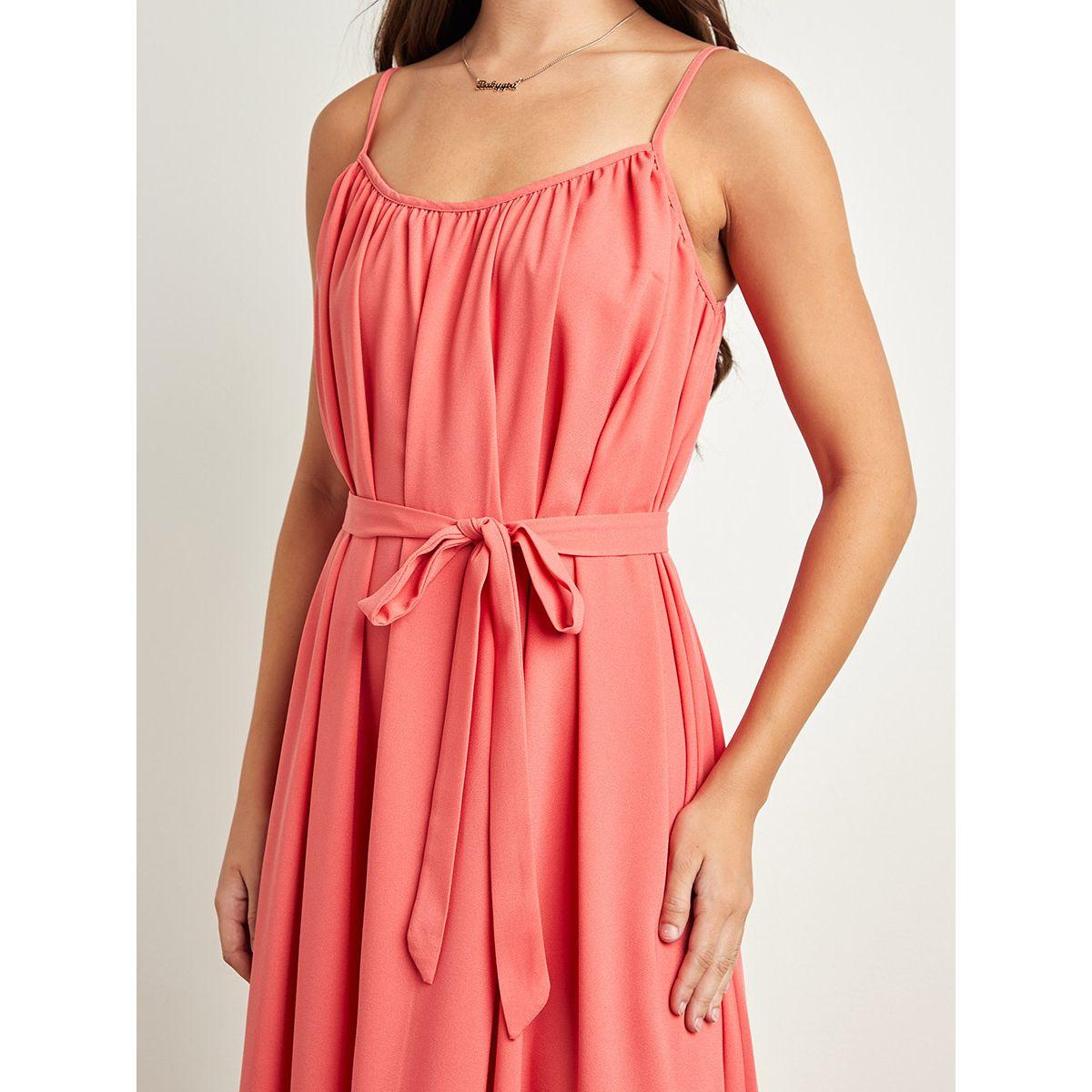 Styli Spaghetti Strap Solid Swing Dress-women-clothing-dresses-image-4