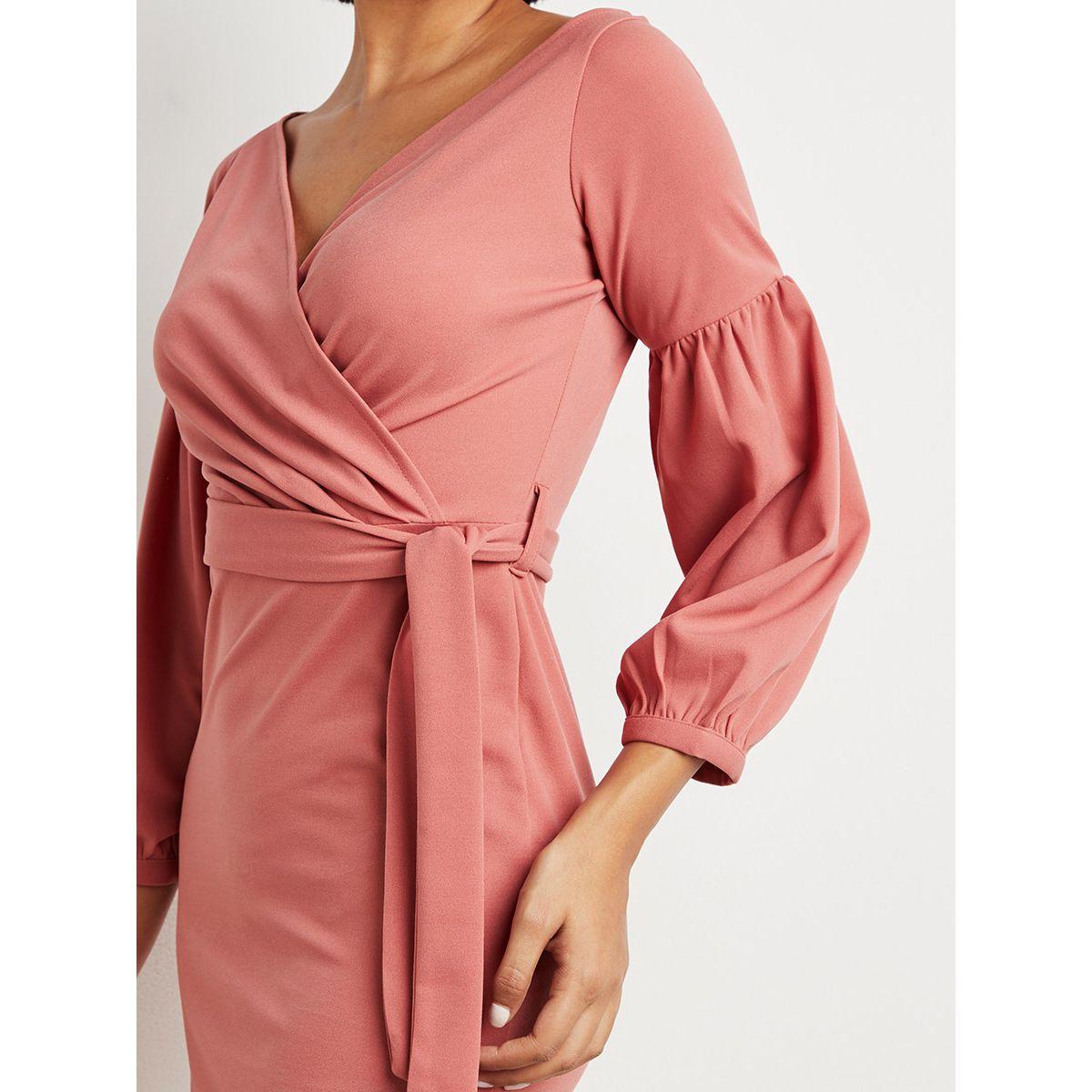 فستان ميدي مكسّم بربطة خصر-women-clothing-dresses-image-3