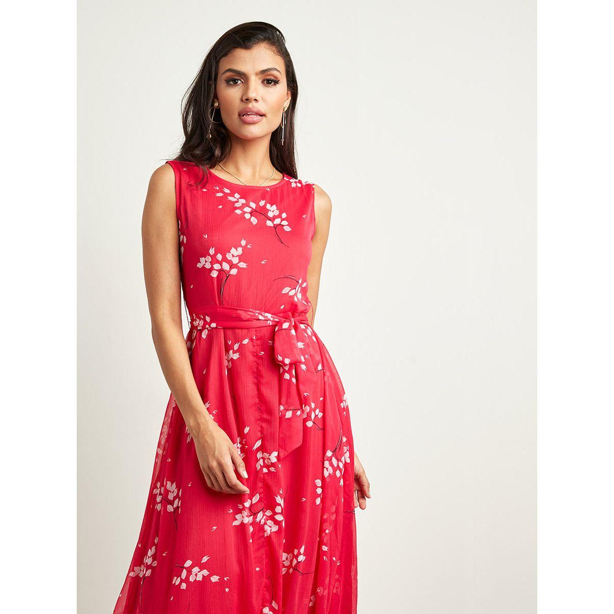 فستان طويل مطبوع مع حزام من ستايلي-women-clothing-dresses-image-3