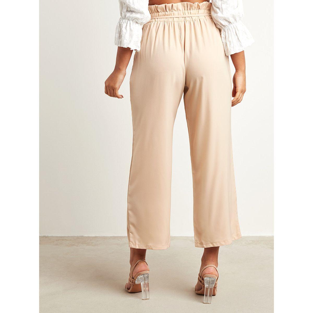 بنطلون بخصر مزموم وأرجل واسعة-women-clothing-bottoms-trousers-image-5