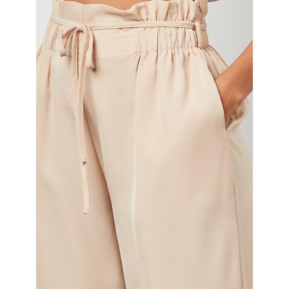 بنطلون بخصر مزموم وأرجل واسعة-women-clothing-bottoms-trousers-image-6