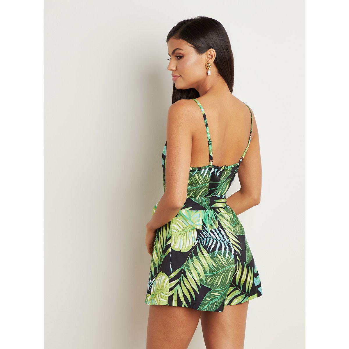 أفرول قصير مطبوع بحزام خصر من ستايلي-women-clothing-jumpsuits-image-2