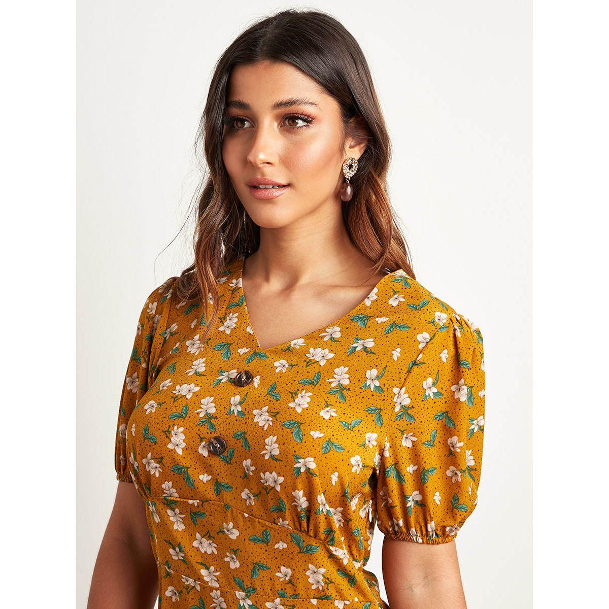 Styli Ditsy Floral Printed A-Line Mini Dress-women-clothing-dresses-image-2