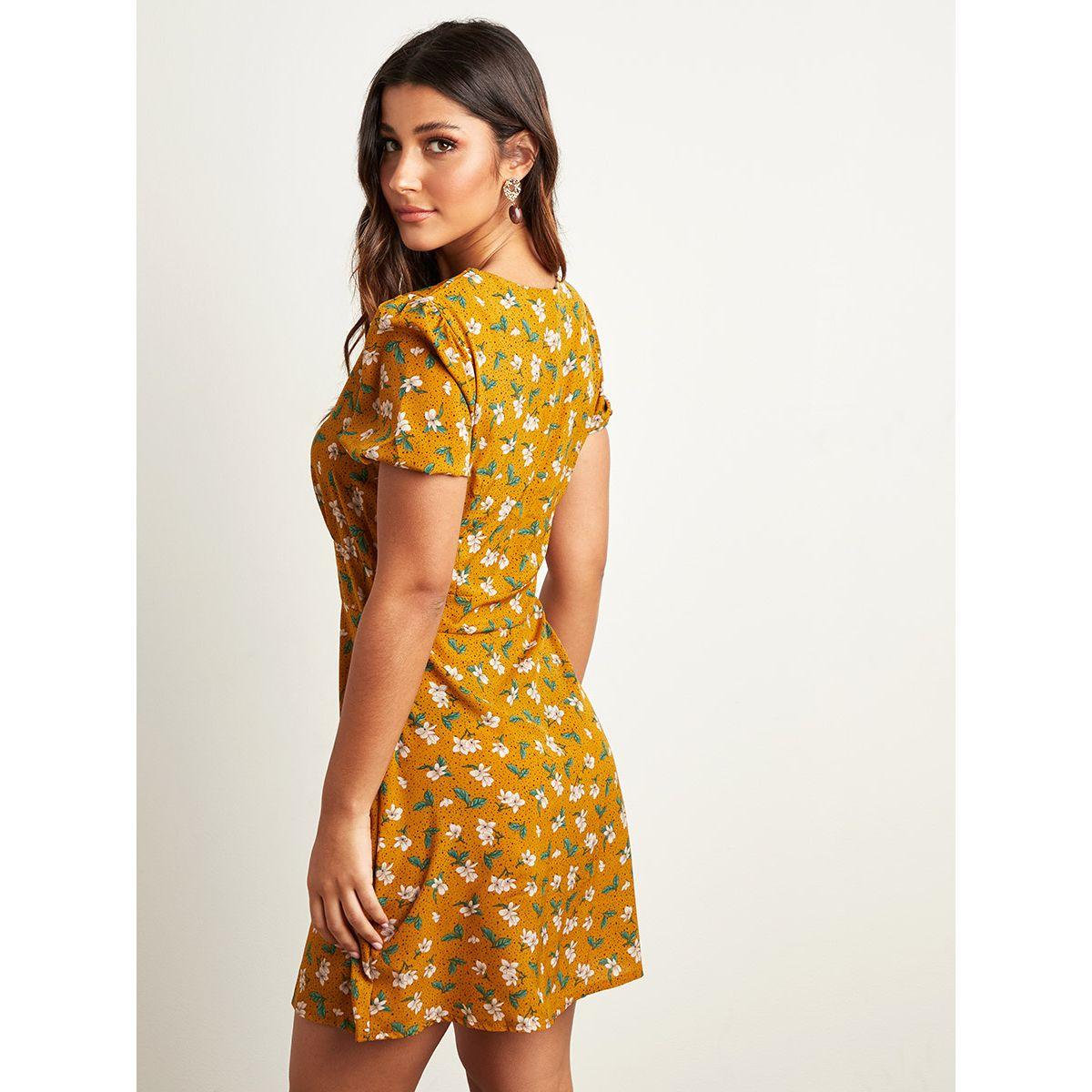 Styli Ditsy Floral Printed A-Line Mini Dress-women-clothing-dresses-image-3