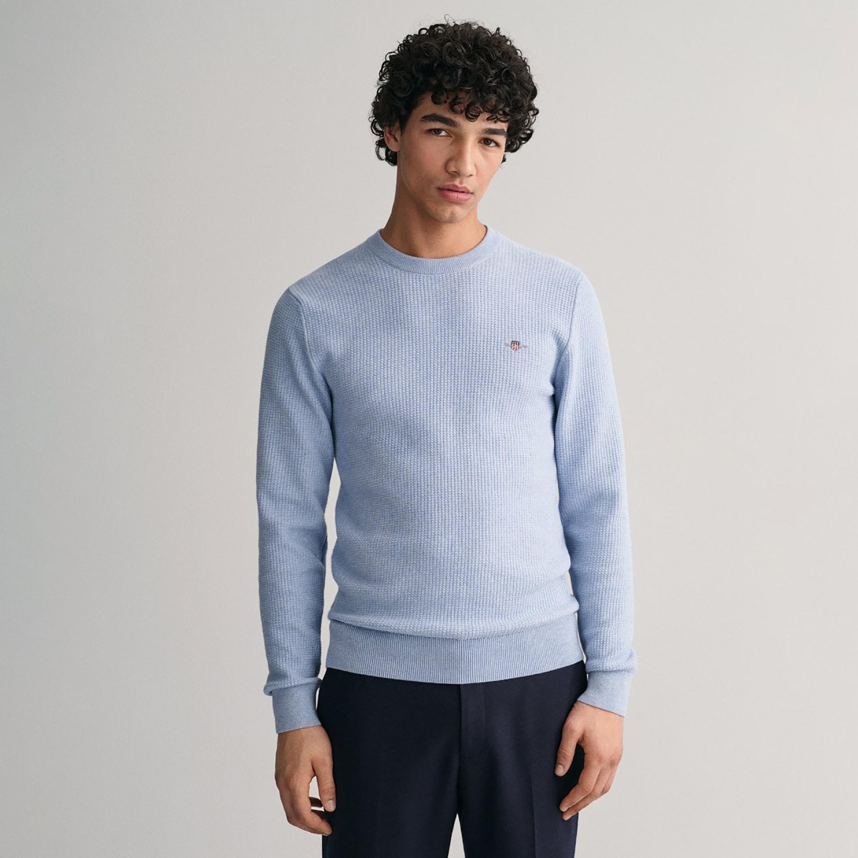 Gant Textured Crew Neck Long Sleeves Sweater-men-clothing-sweatersandpullovers-image-1