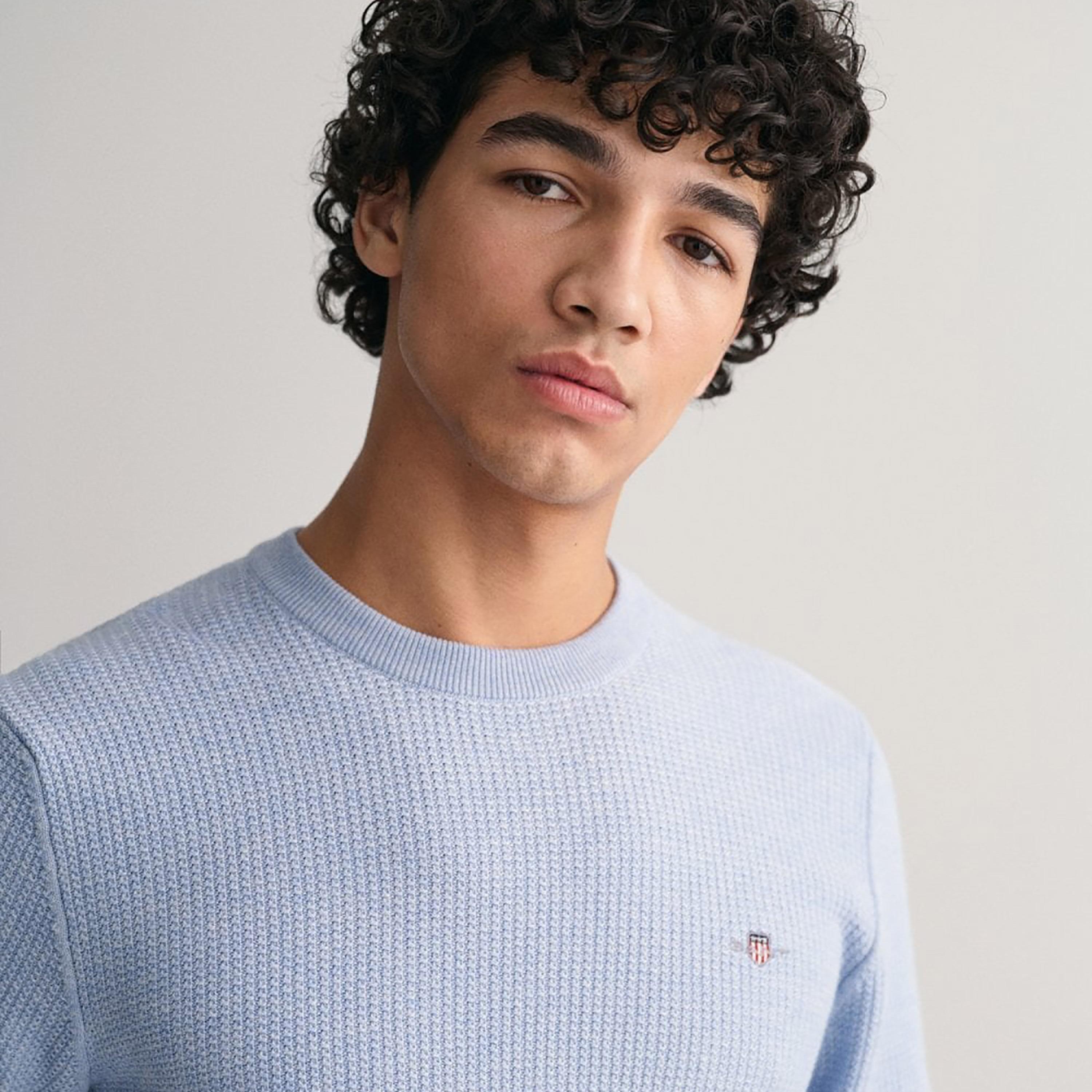 Gant Textured Crew Neck Long Sleeves Sweater-men-clothing-sweatersandpullovers-image-3