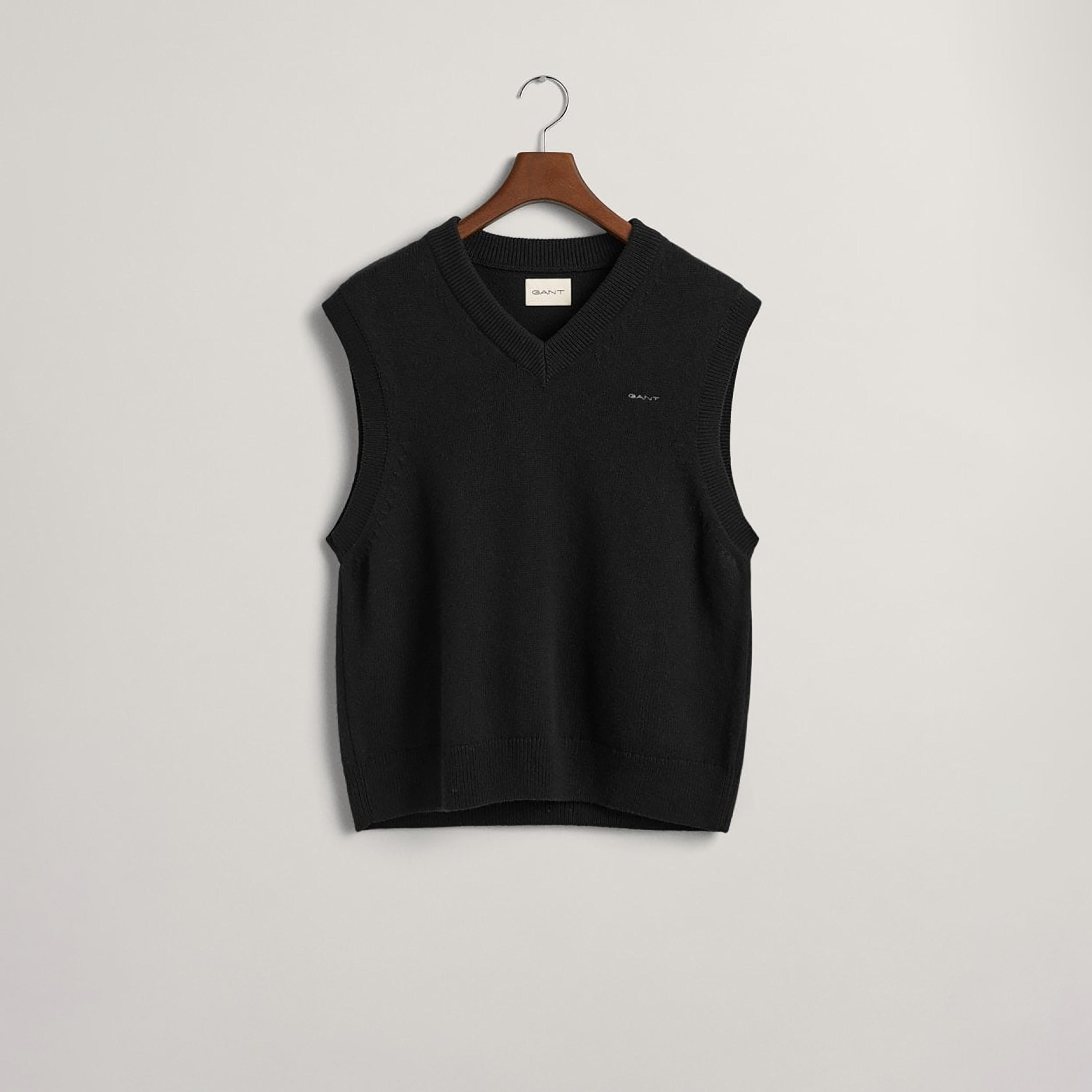 Gant Logo Detail V-Neck Sleeveless Sweater-men-clothing-sweatersandpullovers-image-1