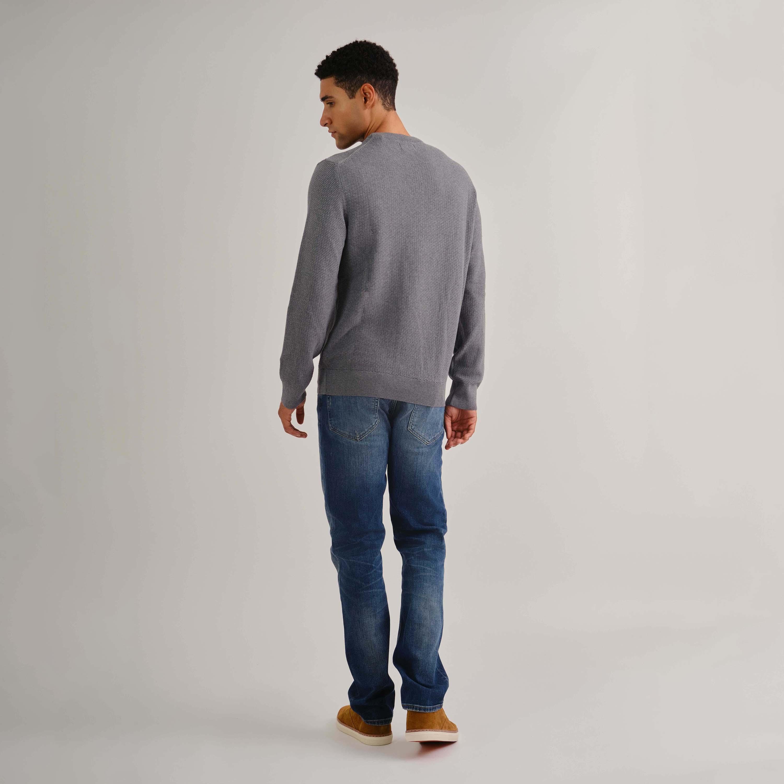 Gant Textured Round Neck Long Sleeves Men's Sweater-men-clothing-sweatersandpullovers-image-2