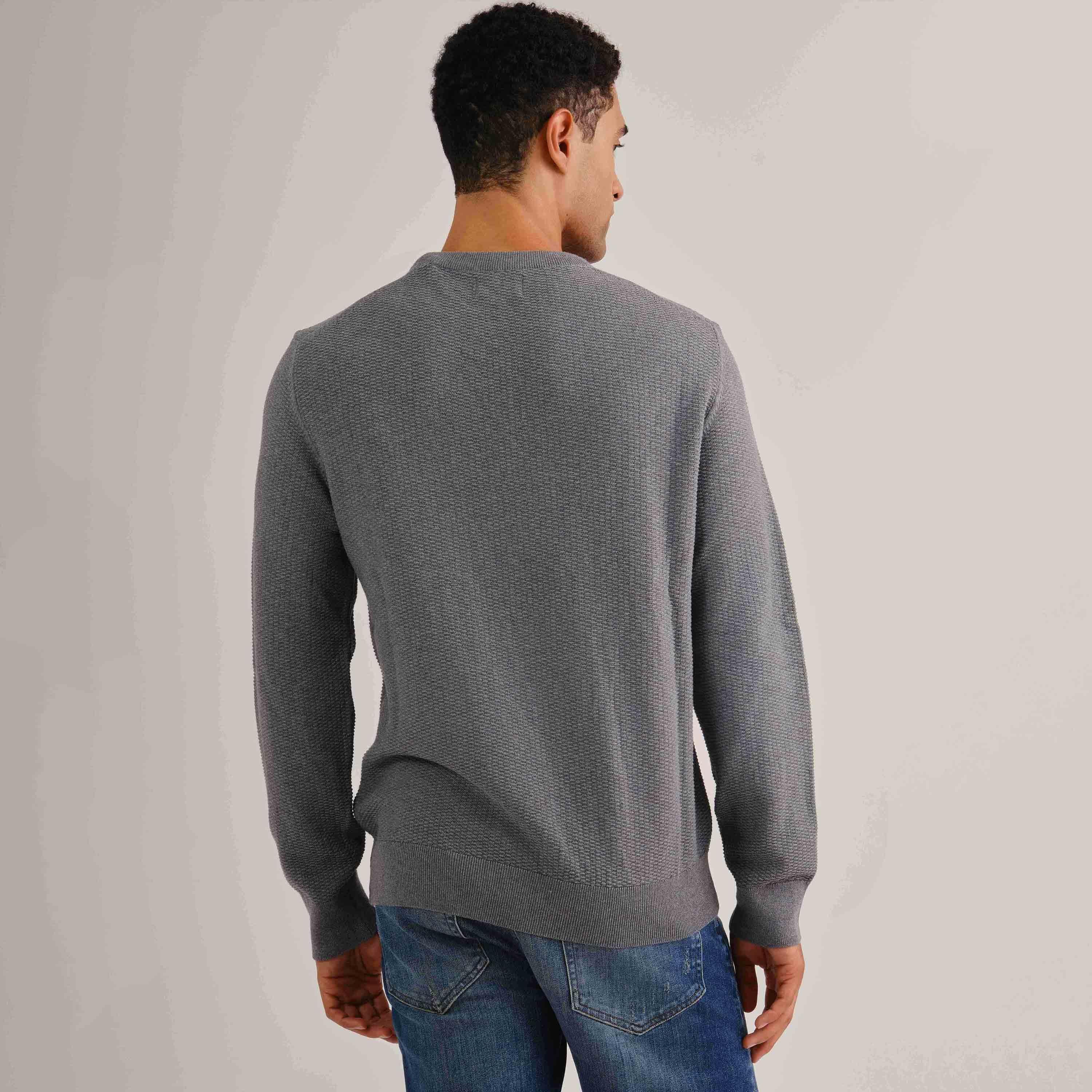 Gant Textured Round Neck Long Sleeves Men's Sweater-men-clothing-sweatersandpullovers-image-3