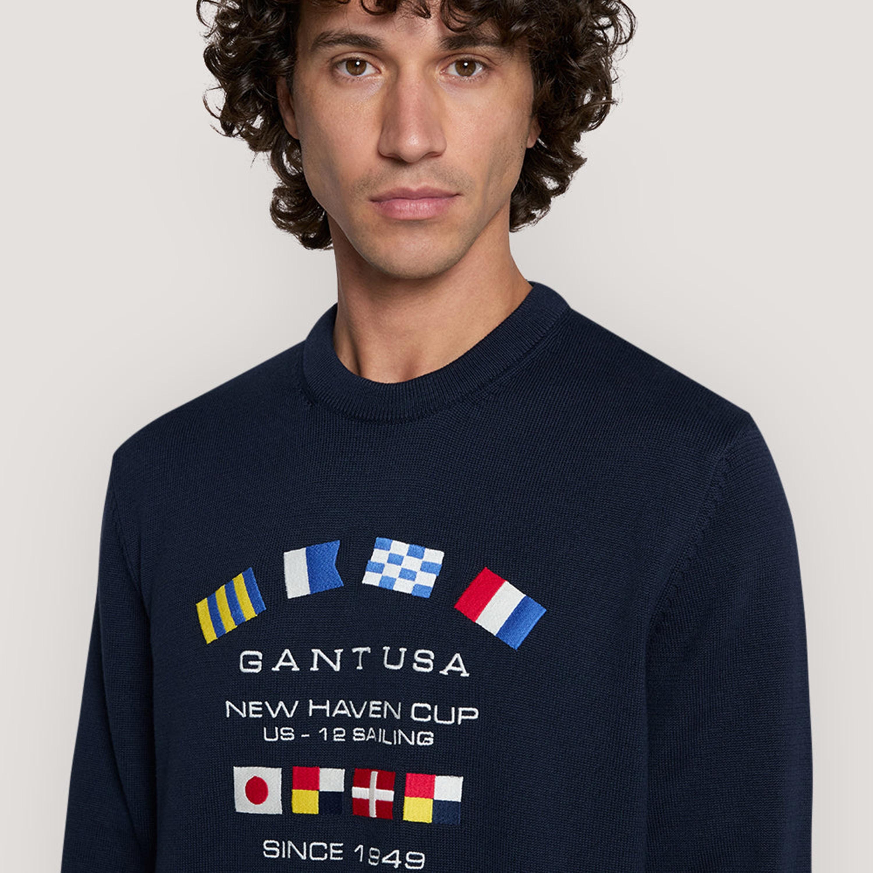 Gant Embroidered Round Neck Long Sleeves Men's Pullover-men-clothing-sweatersandpullovers-image-3