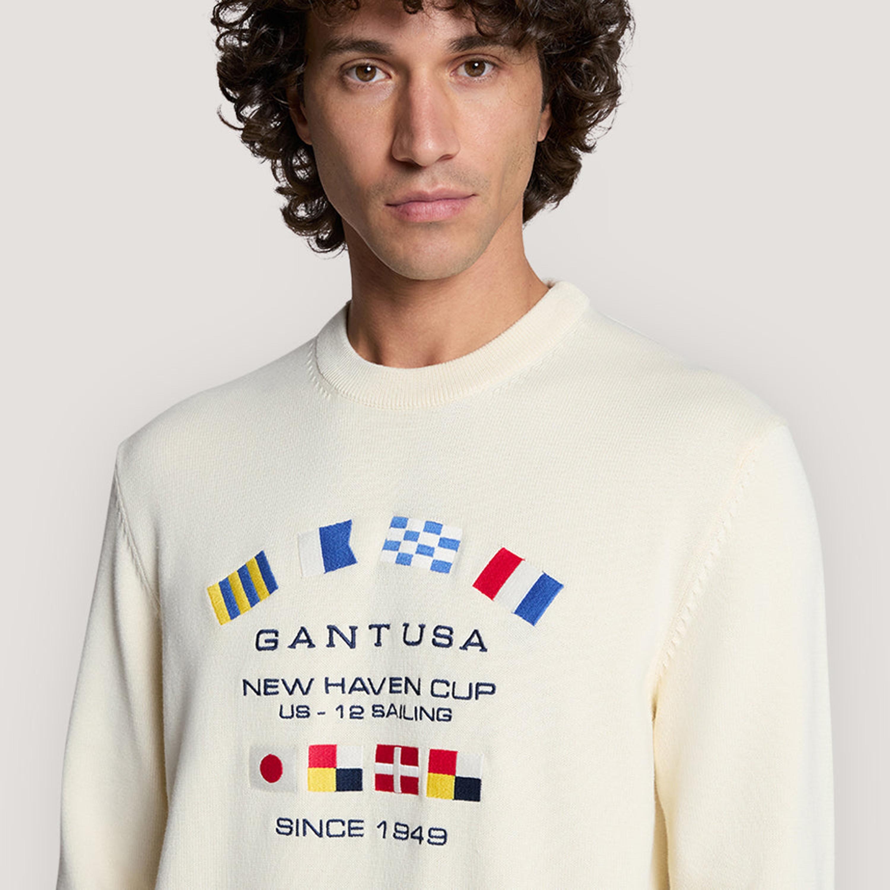 كنزة رجالية مطرزة برقبة دائرية وأكمام طويلة من جانت-men-clothing-sweatersandpullovers-image-3
