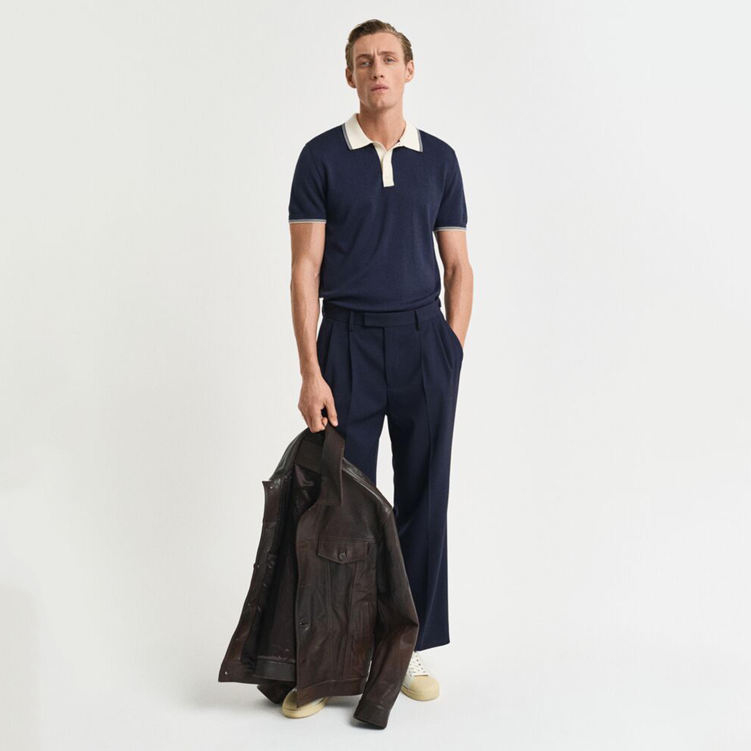 تيشيرت بولو رجالي بياقة سادة وأكمام قصيرة من جانت.-men-clothing-tshirtsandpolos-polos-image-2