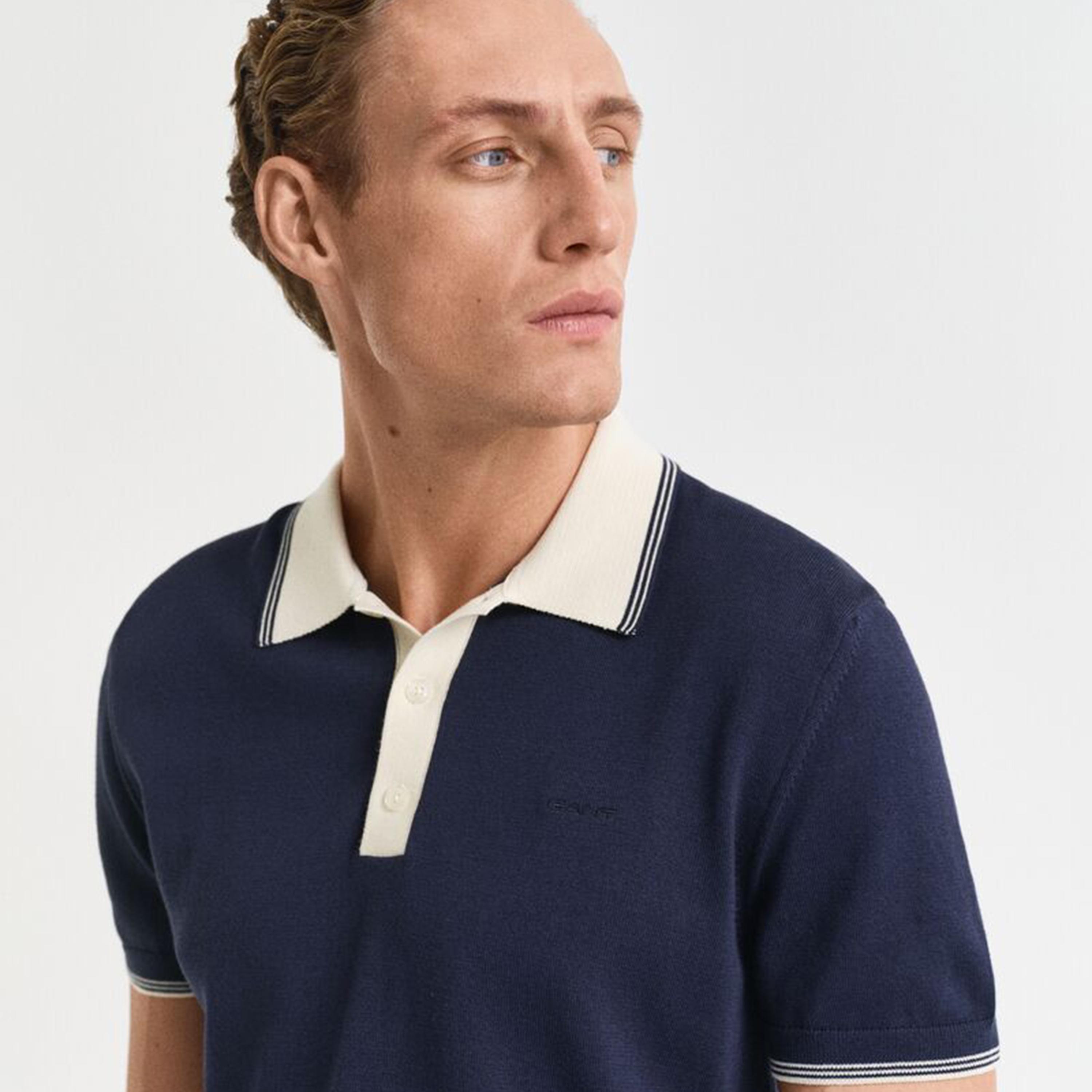 تيشيرت بولو رجالي بياقة سادة وأكمام قصيرة من جانت.-men-clothing-tshirtsandpolos-polos-image-3