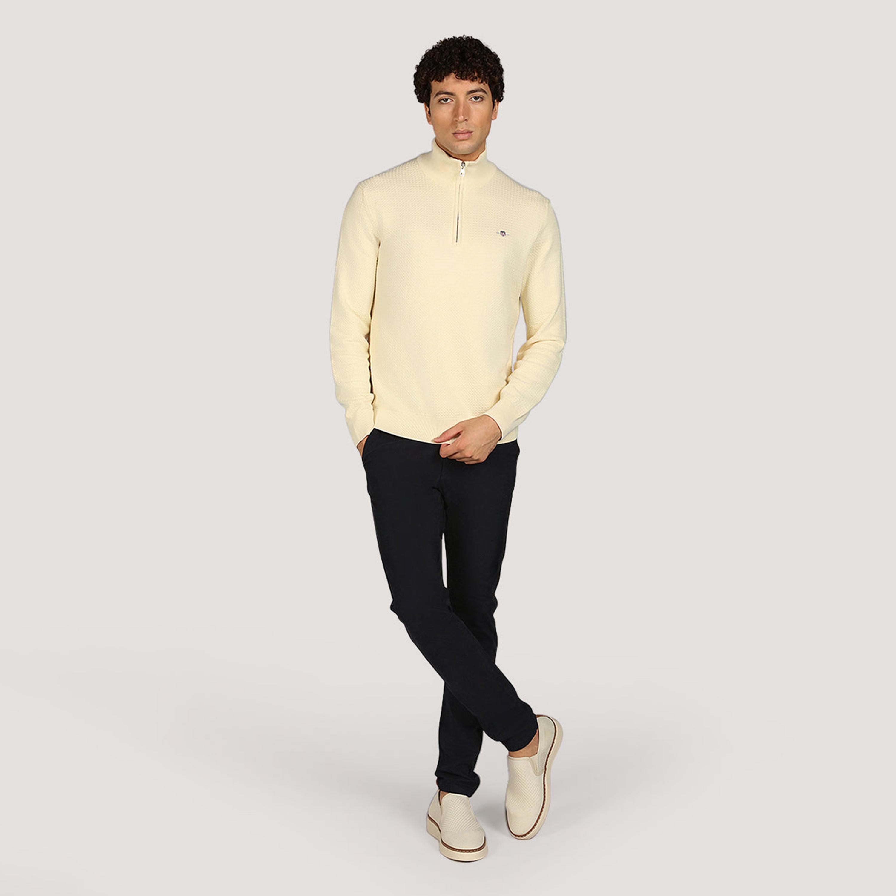 كنزة رجالية بياقة عالية وأكمام طويلة، بنسيج مزخرف من جانت-men-clothing-sweatersandpullovers-image-2