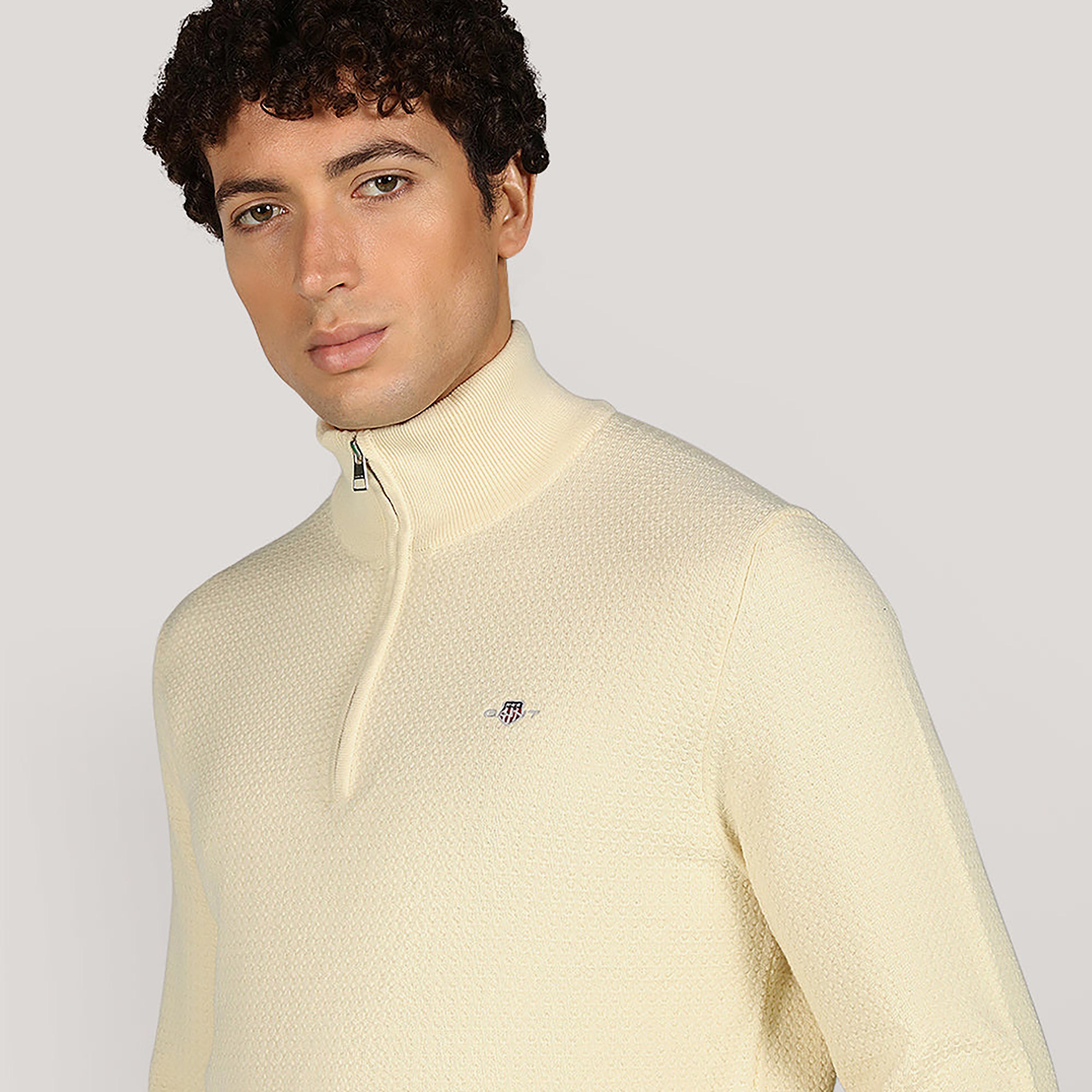 كنزة رجالية بياقة عالية وأكمام طويلة، بنسيج مزخرف من جانت-men-clothing-sweatersandpullovers-image-3