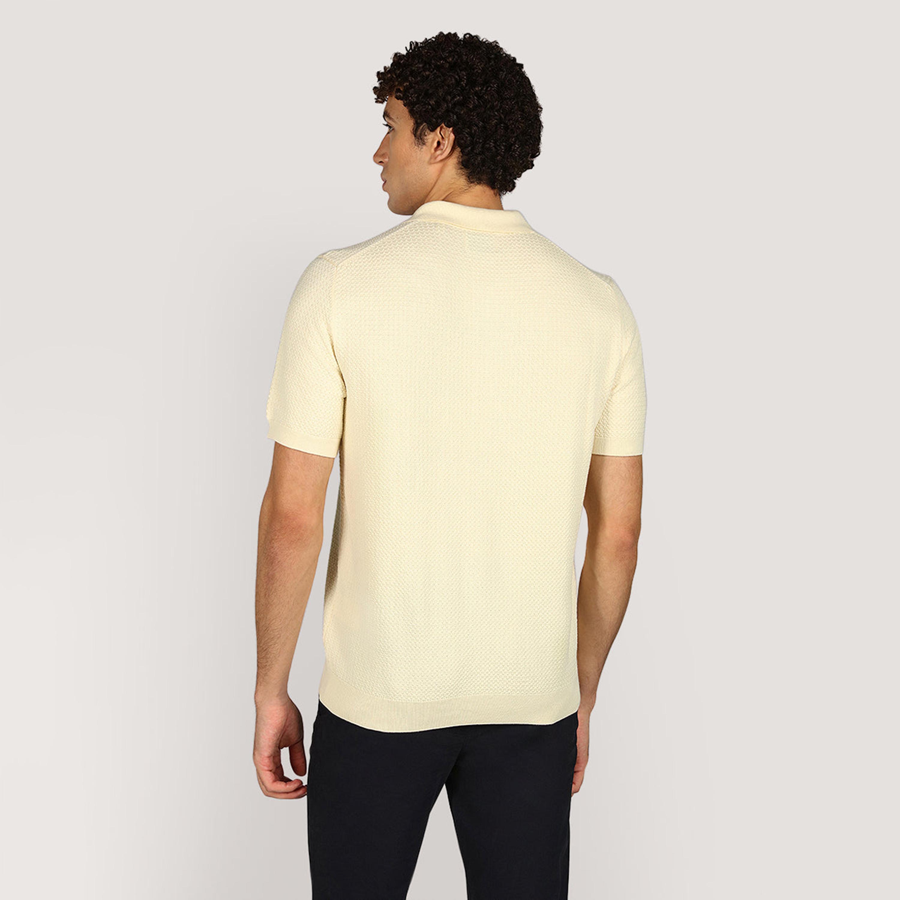 Gant Textured Collared Short Sleeves Men's Pullover-men-clothing-sweatersandpullovers-image-4