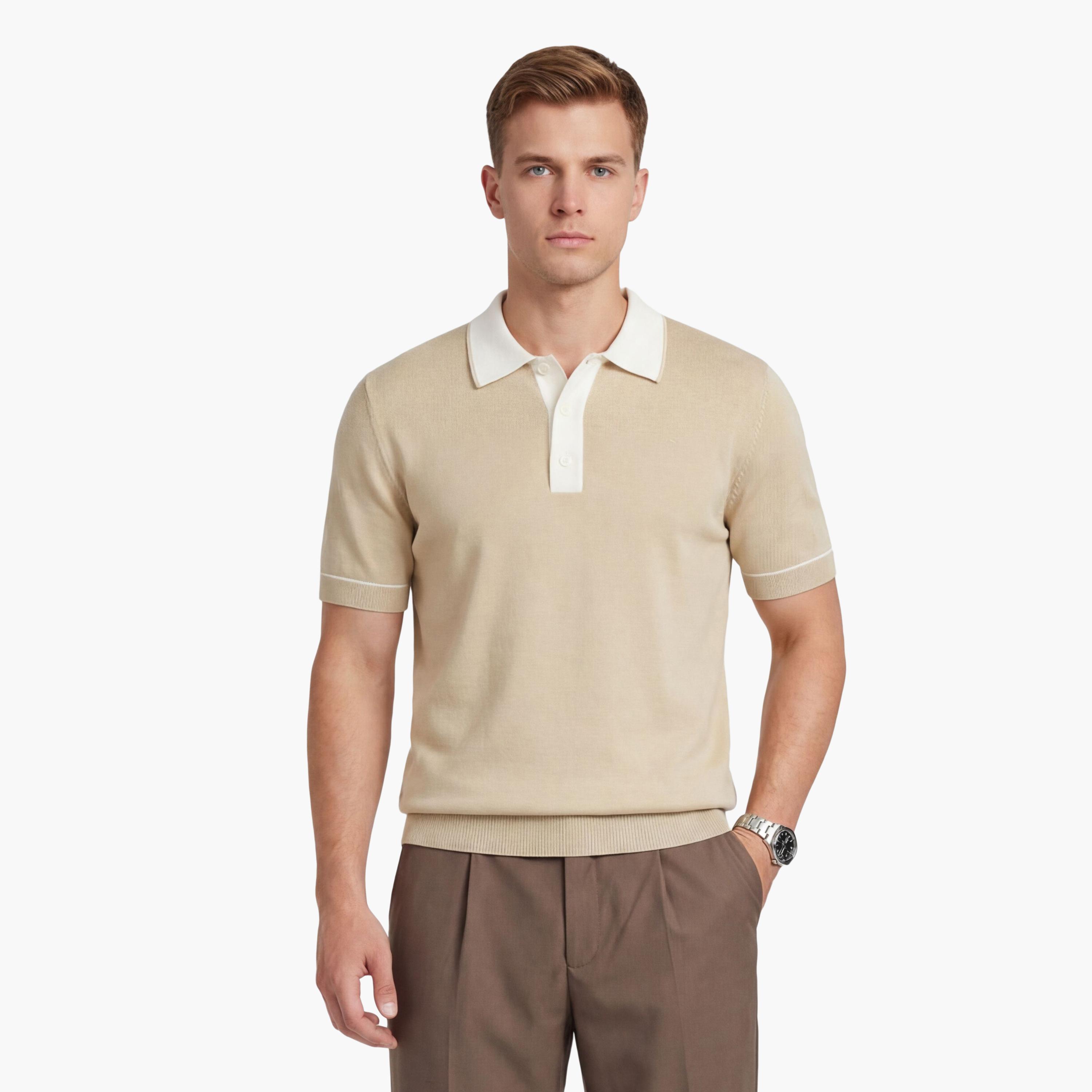 تي شيرت بولو رجالي سادة بأكمام قصيرة وياقة من جانت-men-clothing-tshirtsandpolos-polos-image-7