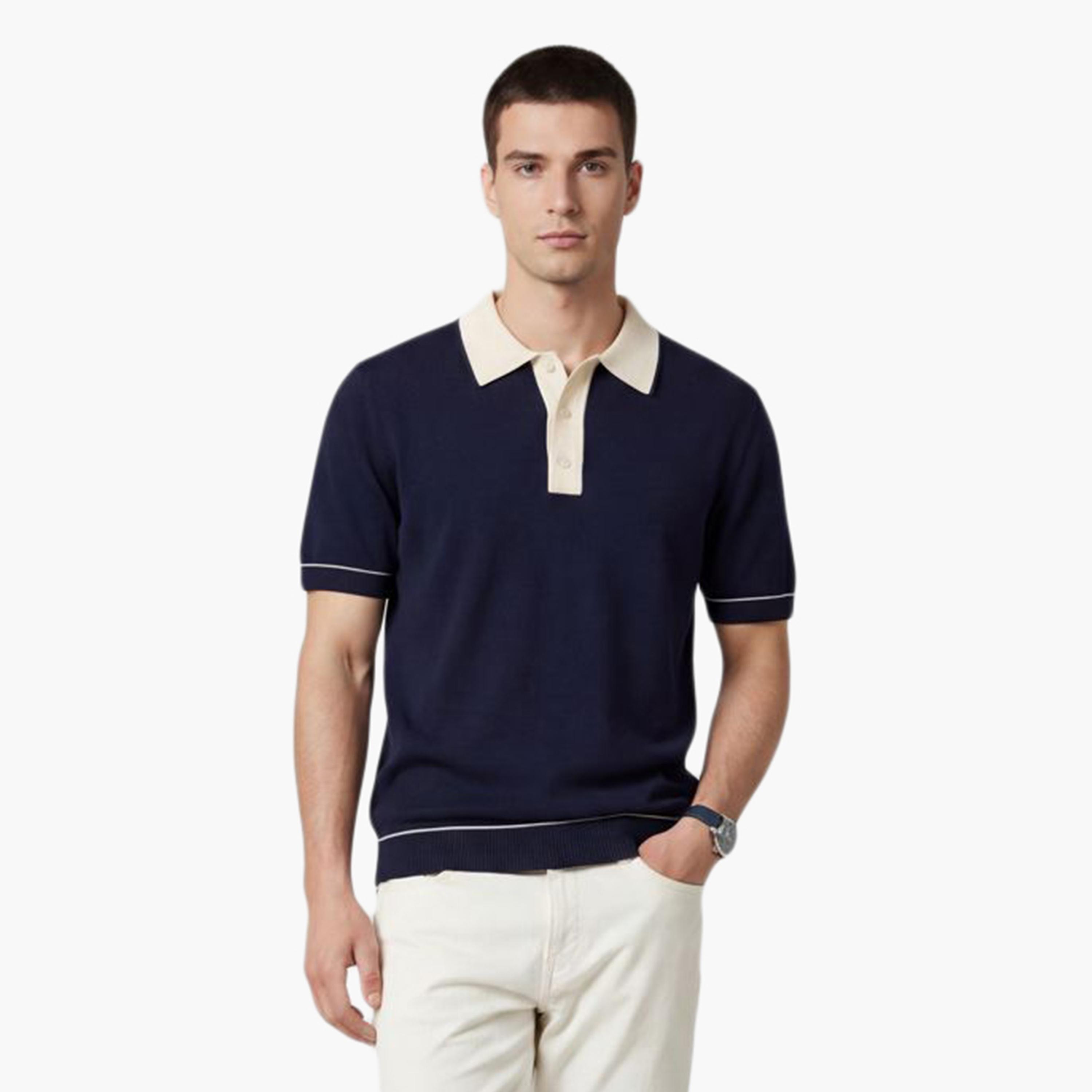 تي شيرت بولو رجالي سادة بأكمام قصيرة وياقة من جانت-men-clothing-tshirtsandpolos-polos-image-19