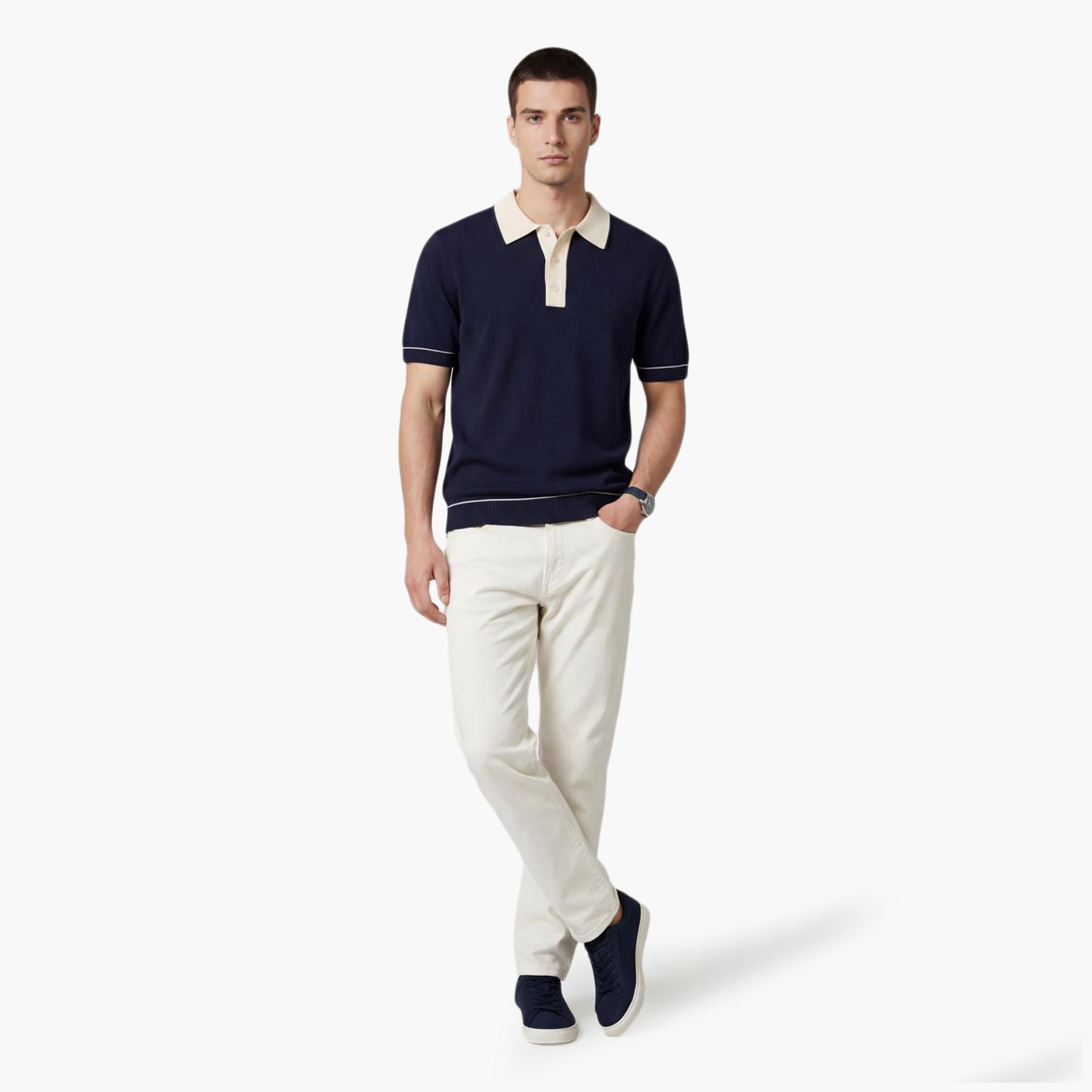 تي شيرت بولو رجالي سادة بأكمام قصيرة وياقة من جانت-men-clothing-tshirtsandpolos-polos-image-20