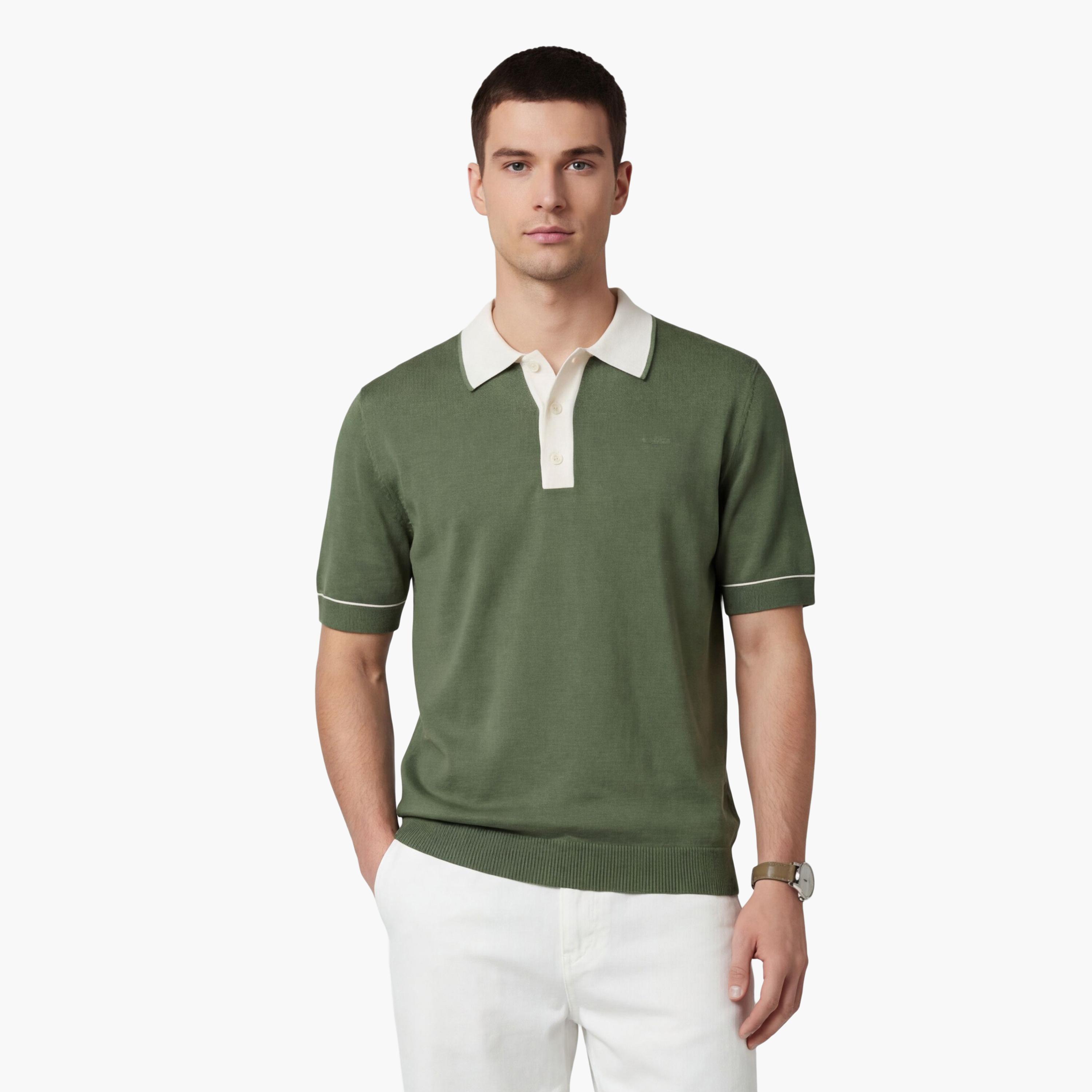 تي شيرت بولو رجالي سادة بأكمام قصيرة وياقة من جانت-men-clothing-tshirtsandpolos-polos-image-13