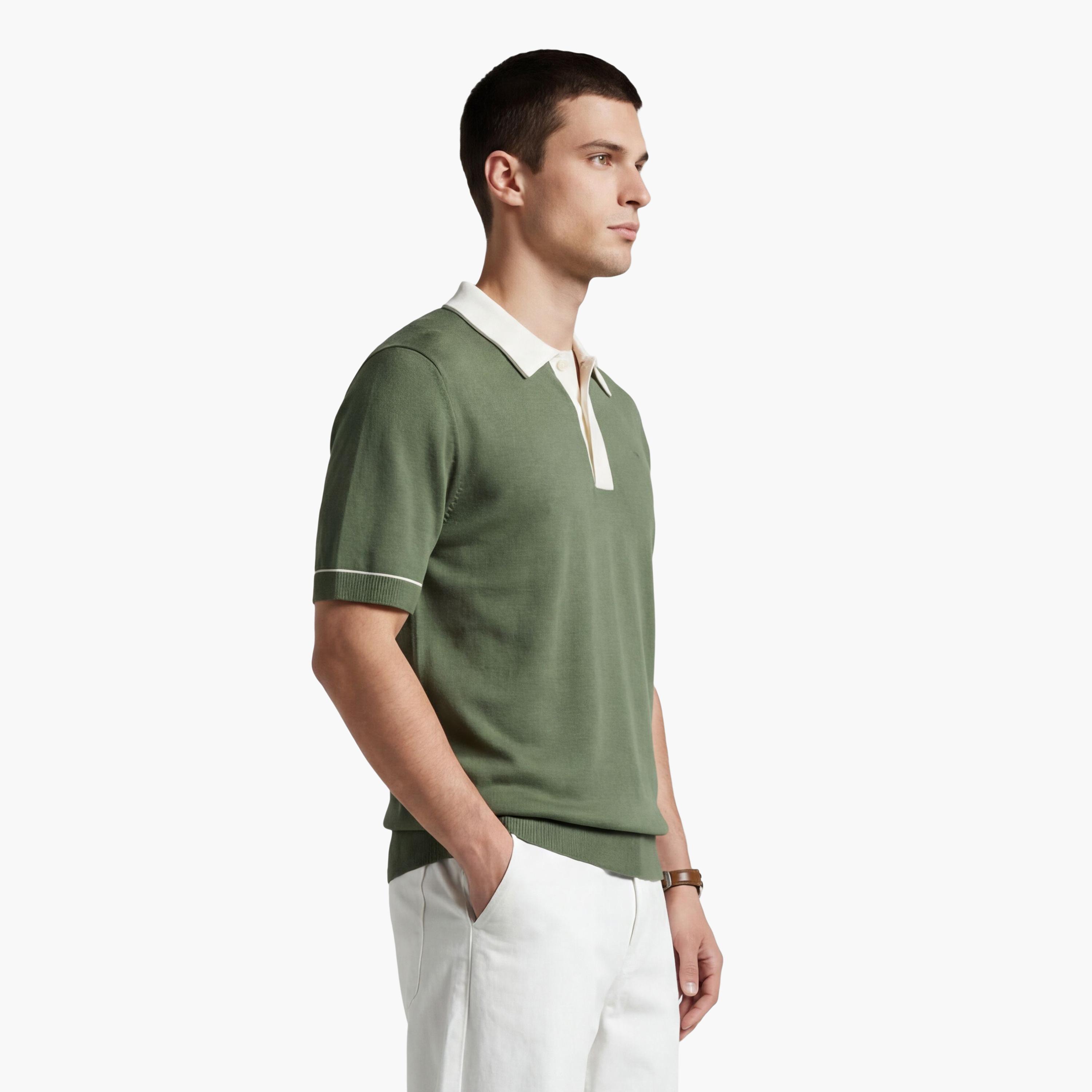 تي شيرت بولو رجالي سادة بأكمام قصيرة وياقة من جانت-men-clothing-tshirtsandpolos-polos-image-15