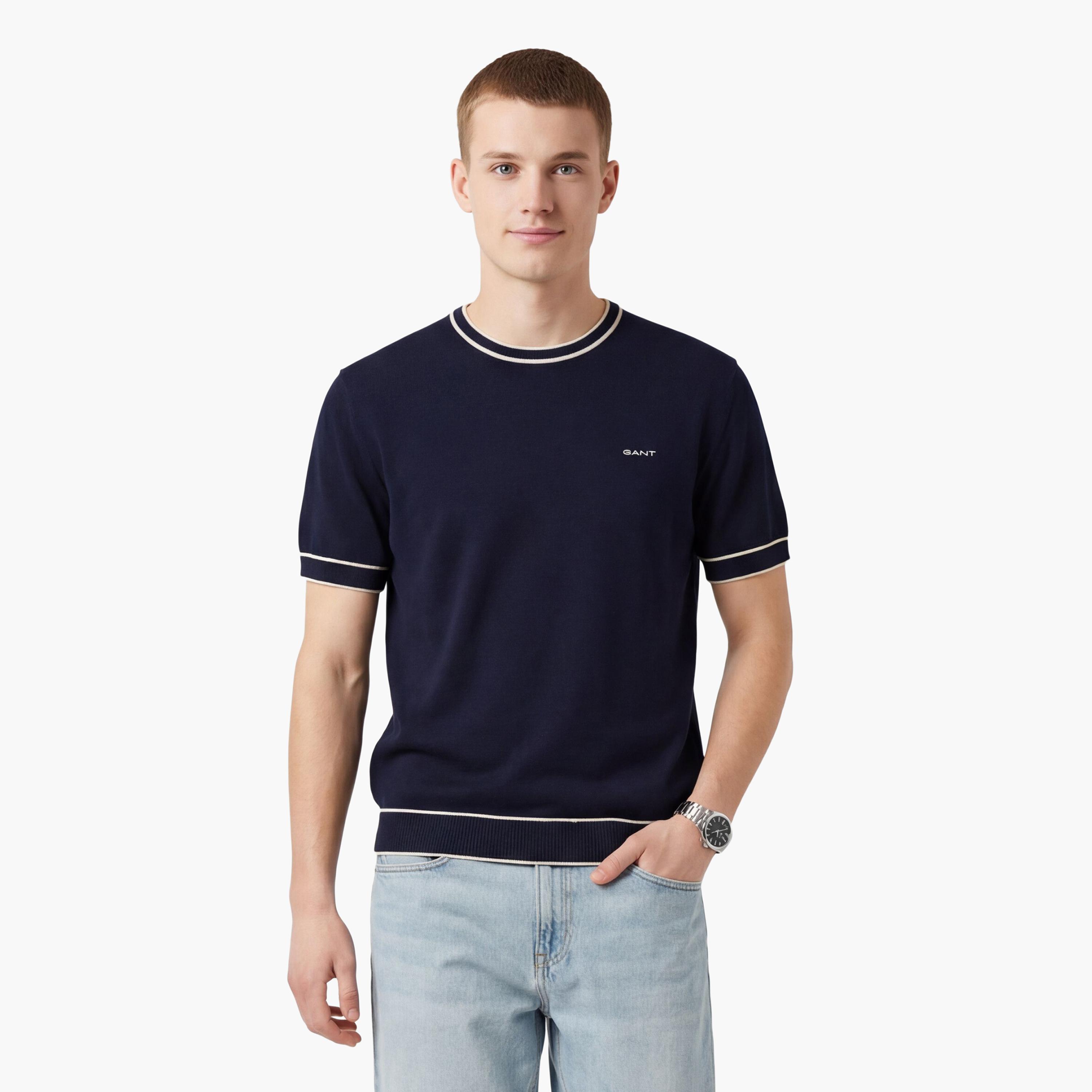 Gant Plain Regular Fit Short Sleeves Crew Neck Men's T-Shirt-men-clothing-tshirtsandpolos-tshirts-image-1
