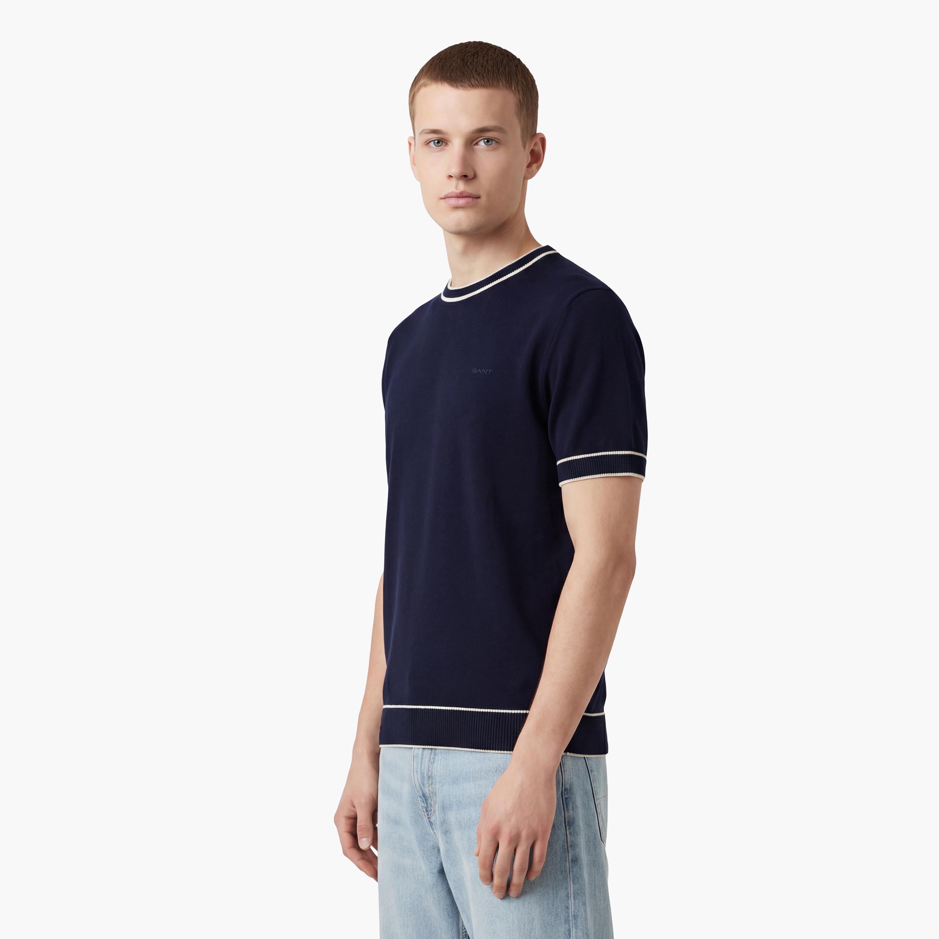 تيشيرت رجالي بياقة دائرية وأكمام قصيرة وسادة من جانت.-men-clothing-tshirtsandpolos-tshirts-image-3