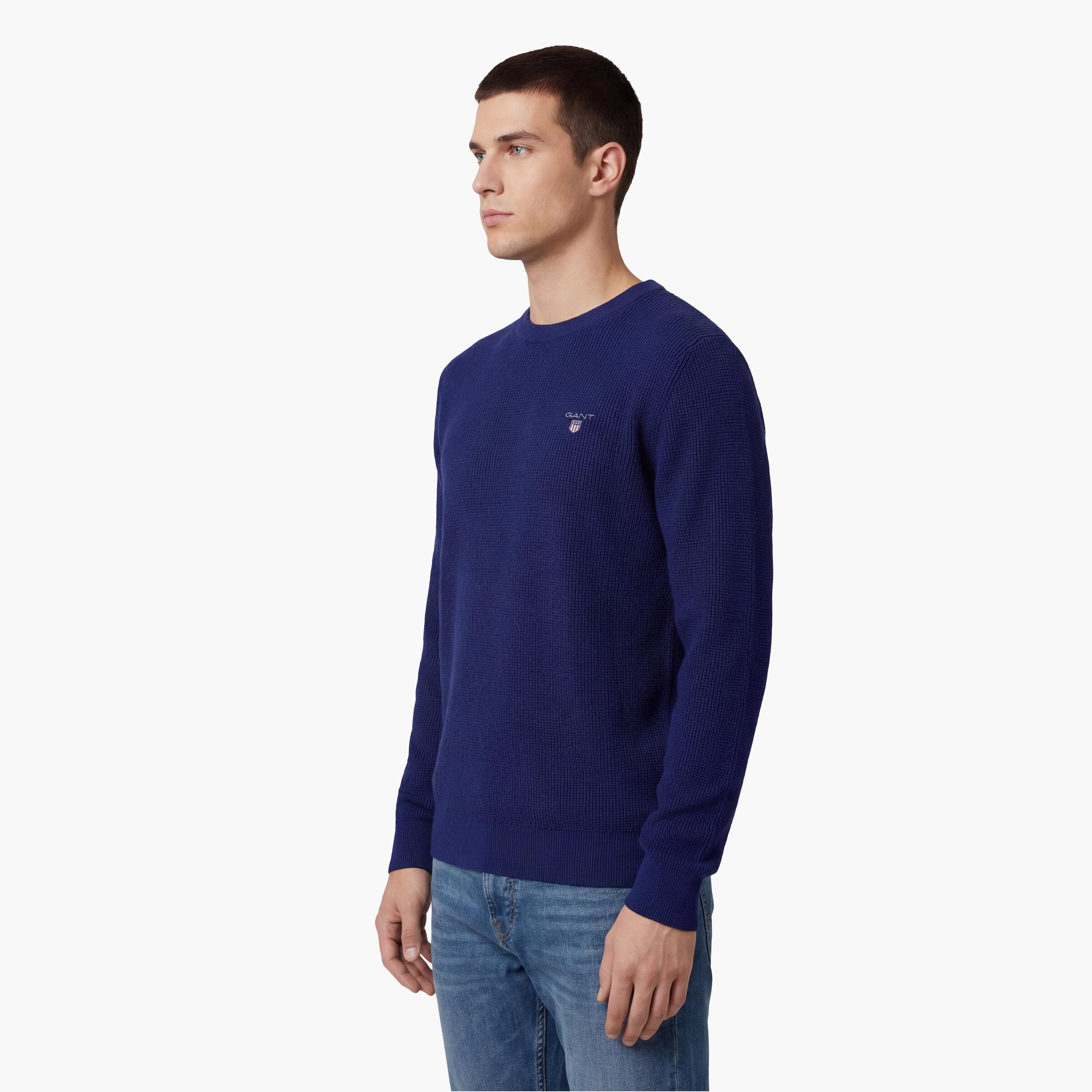 سويتر رجالي مضلع بأكمام طويلة وياقة "راوند نيك" من جانت-men-clothing-sweatersandpullovers-image-9