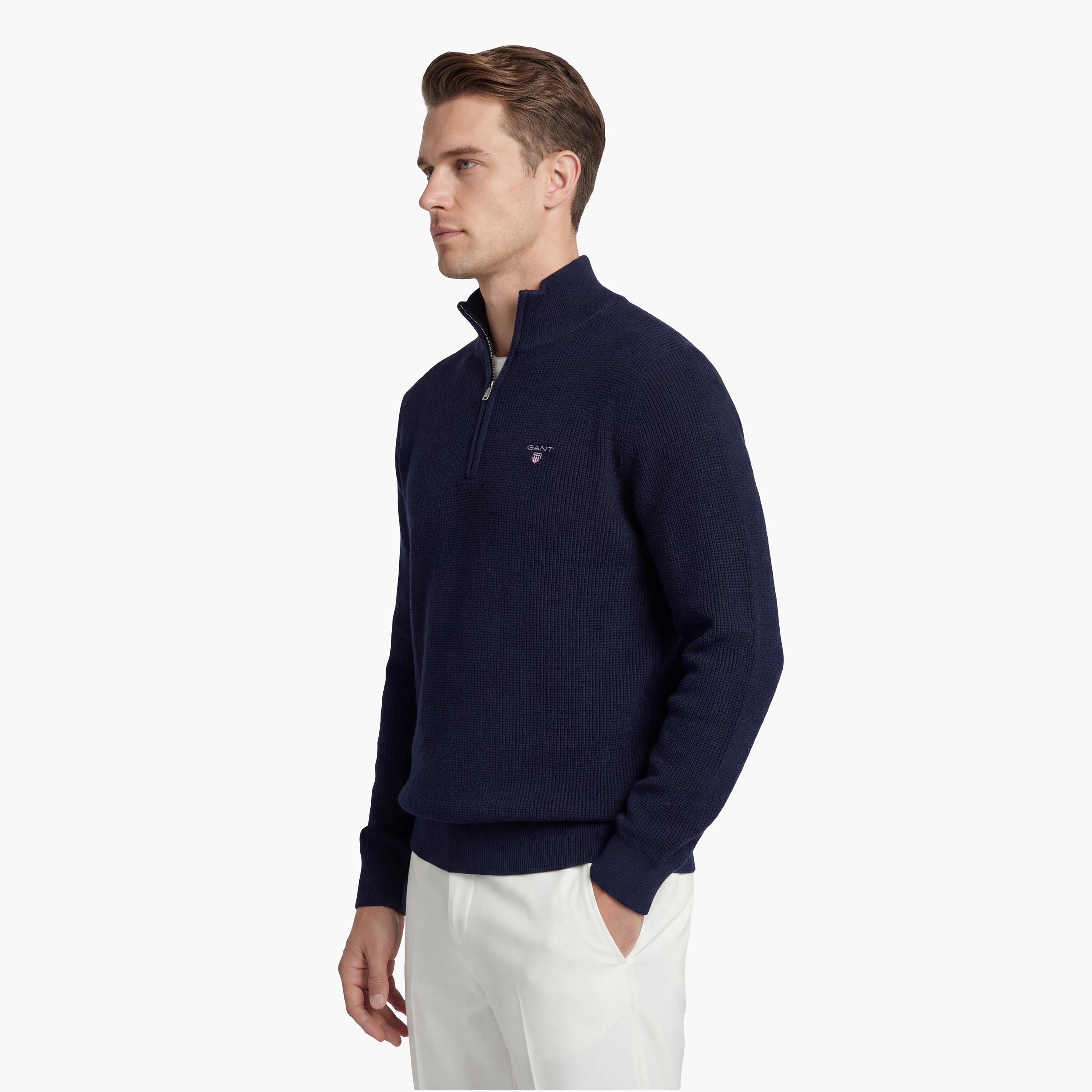سويتر رجالي بارز الملمس بأكمام طويلة وياقة مرتفعة من جانت-men-clothing-sweatersandpullovers-image-15