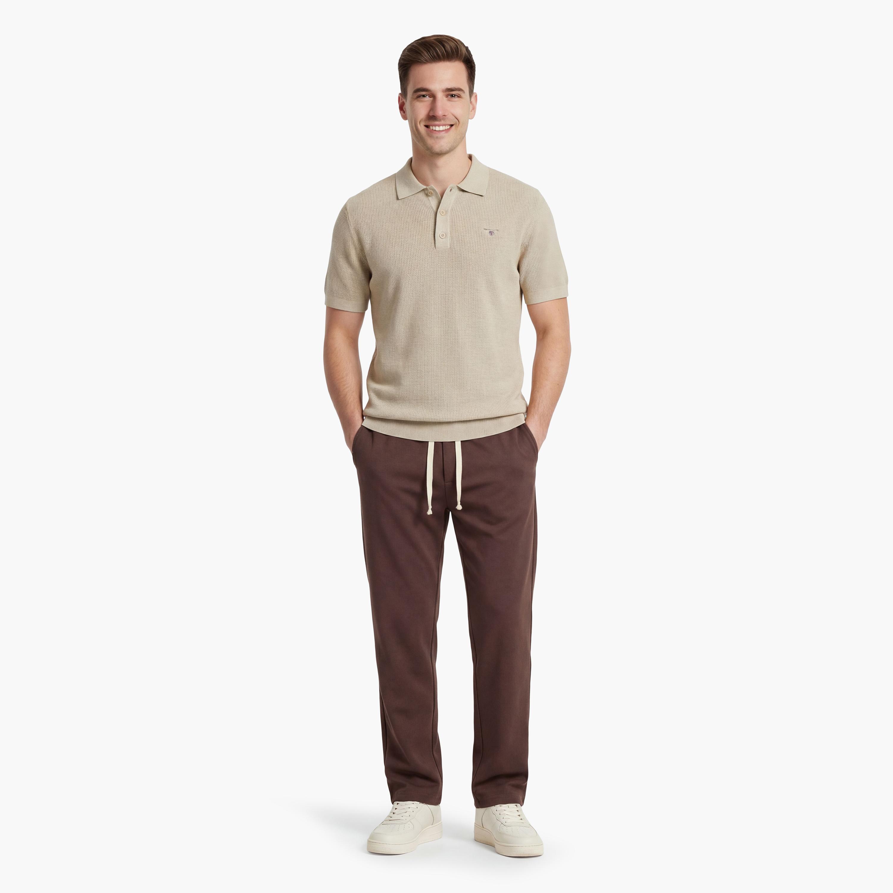 تي شيرت بولو رجالي بارز الملمس بأكمام قصيرة وبياقة من جانت-men-clothing-tshirtsandpolos-polos-image-8