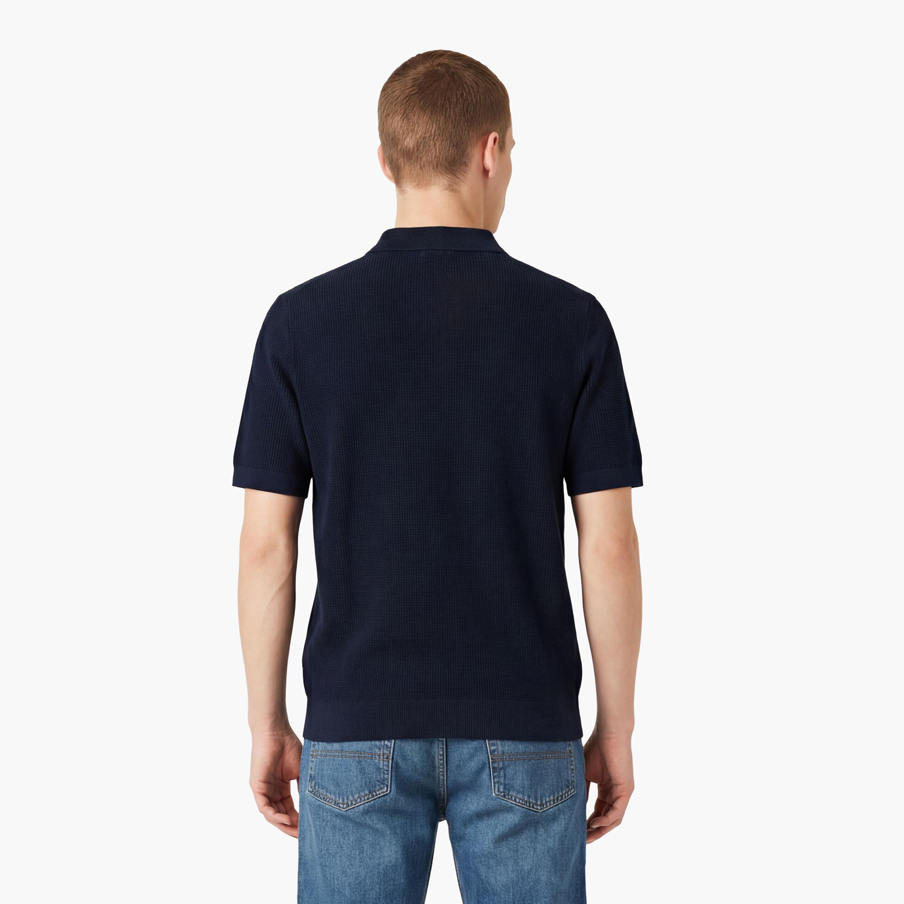 تي شيرت بولو رجالي بارز الملمس بأكمام قصيرة وبياقة من جانت-men-clothing-tshirtsandpolos-polos-image-16
