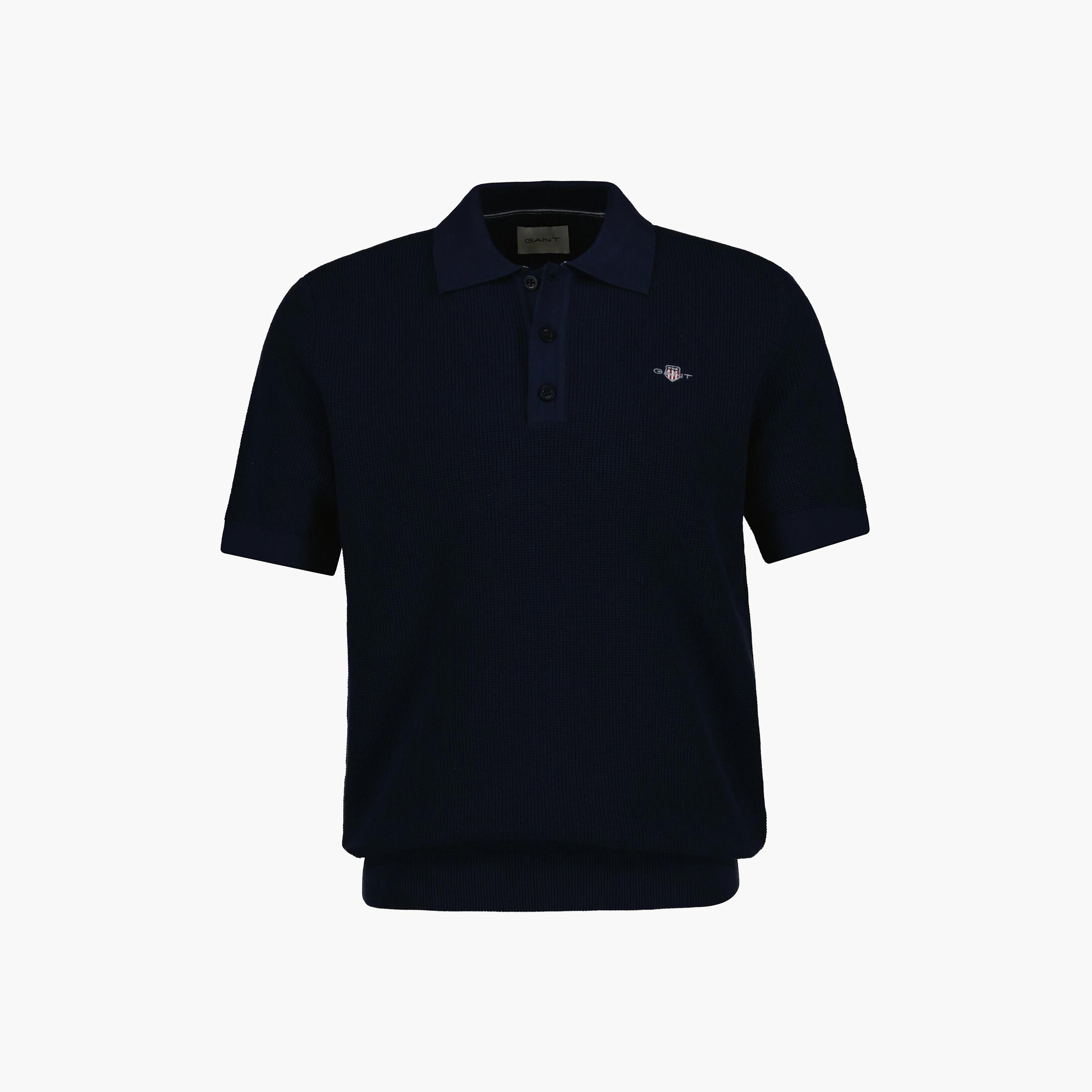 تي شيرت بولو رجالي بارز الملمس بأكمام قصيرة وبياقة من جانت-men-clothing-tshirtsandpolos-polos-image-17