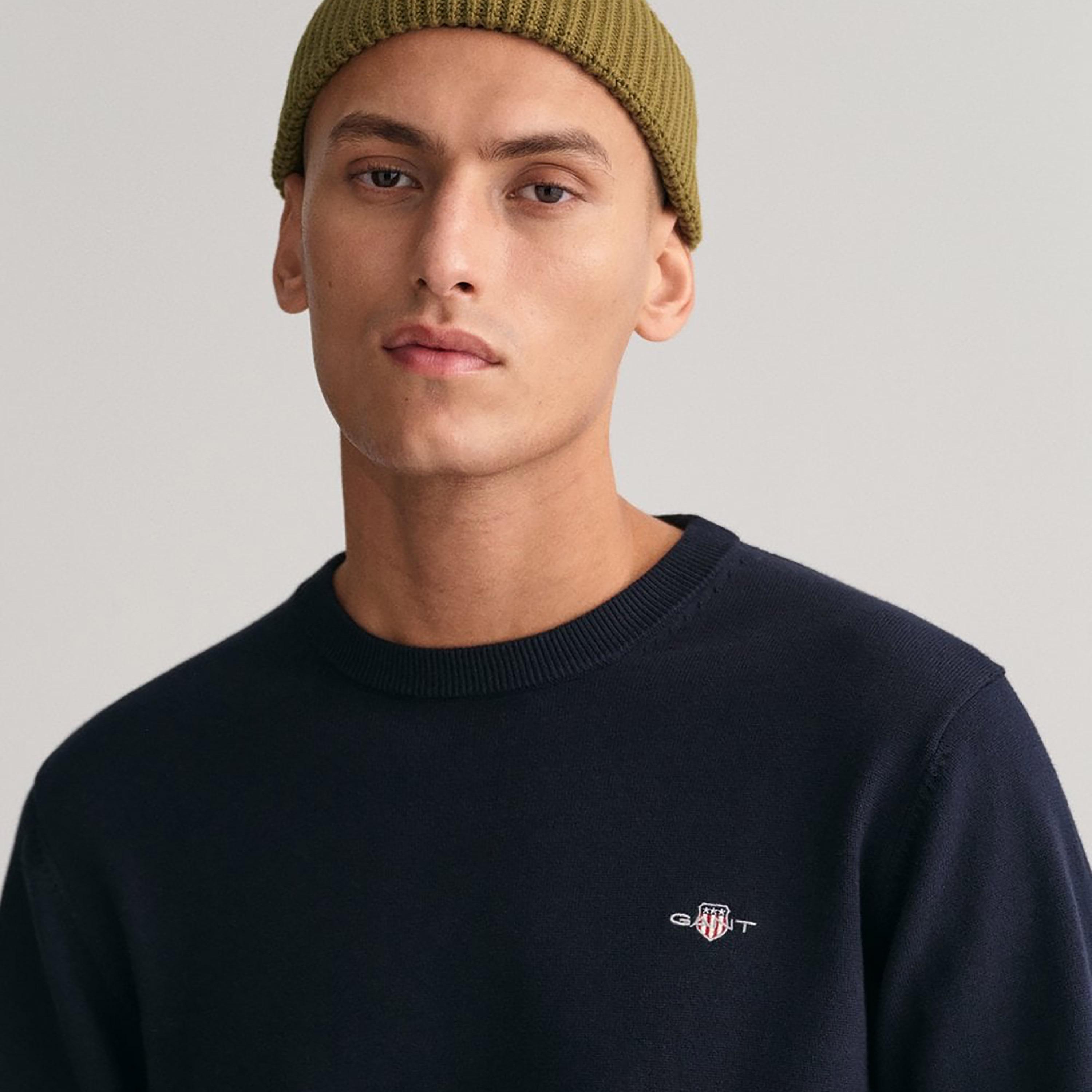 Gant Logo Detail Crew Neck Long Sleeves Sweater-men-clothing-sweatersandpullovers-image-3