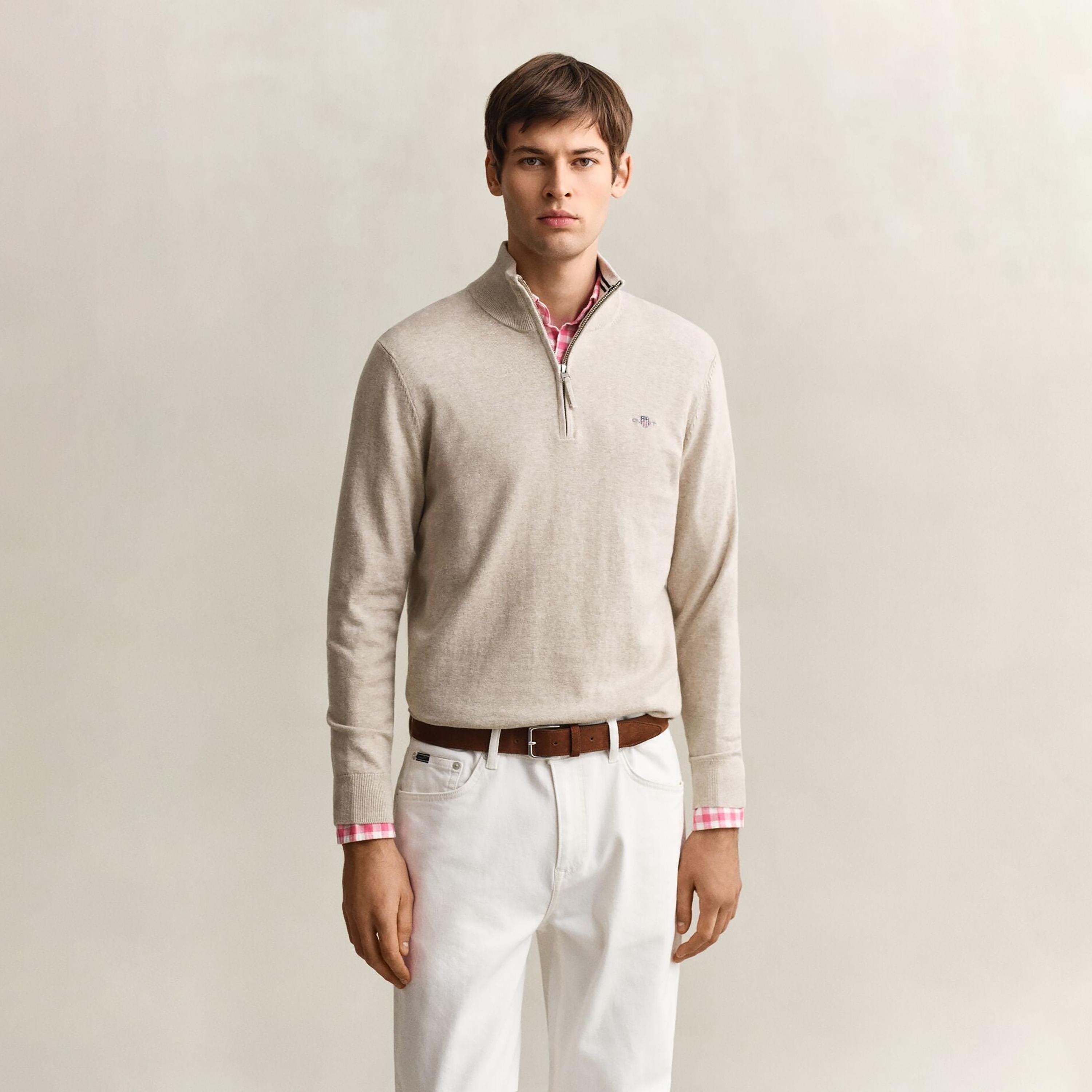 Gant Plain High Neck Long Sleeves Men's Sweater-men-clothing-sweatersandpullovers-image-1