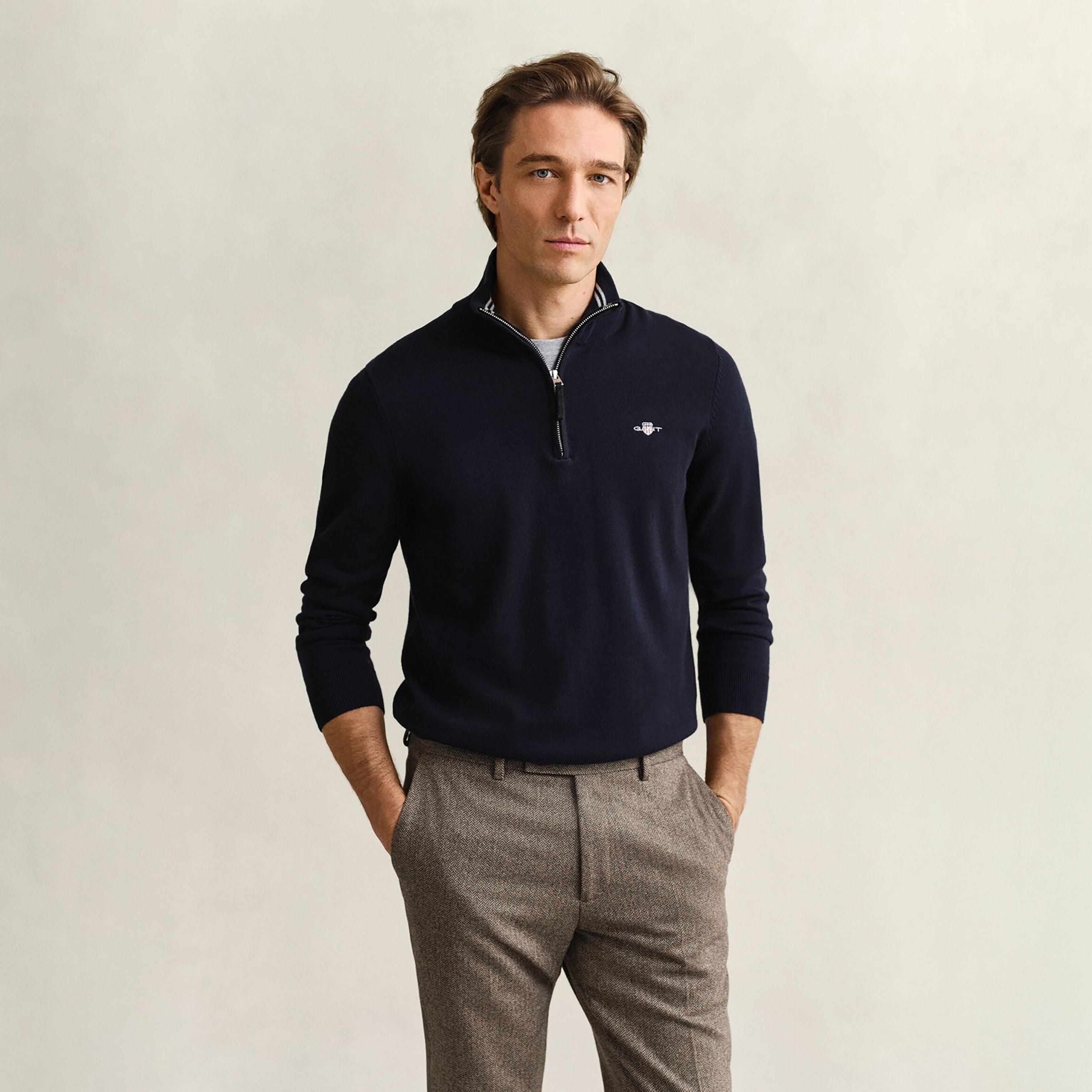 Gant Plain High Neck Long Sleeves Men's Sweater-men-clothing-sweatersandpullovers-image-1
