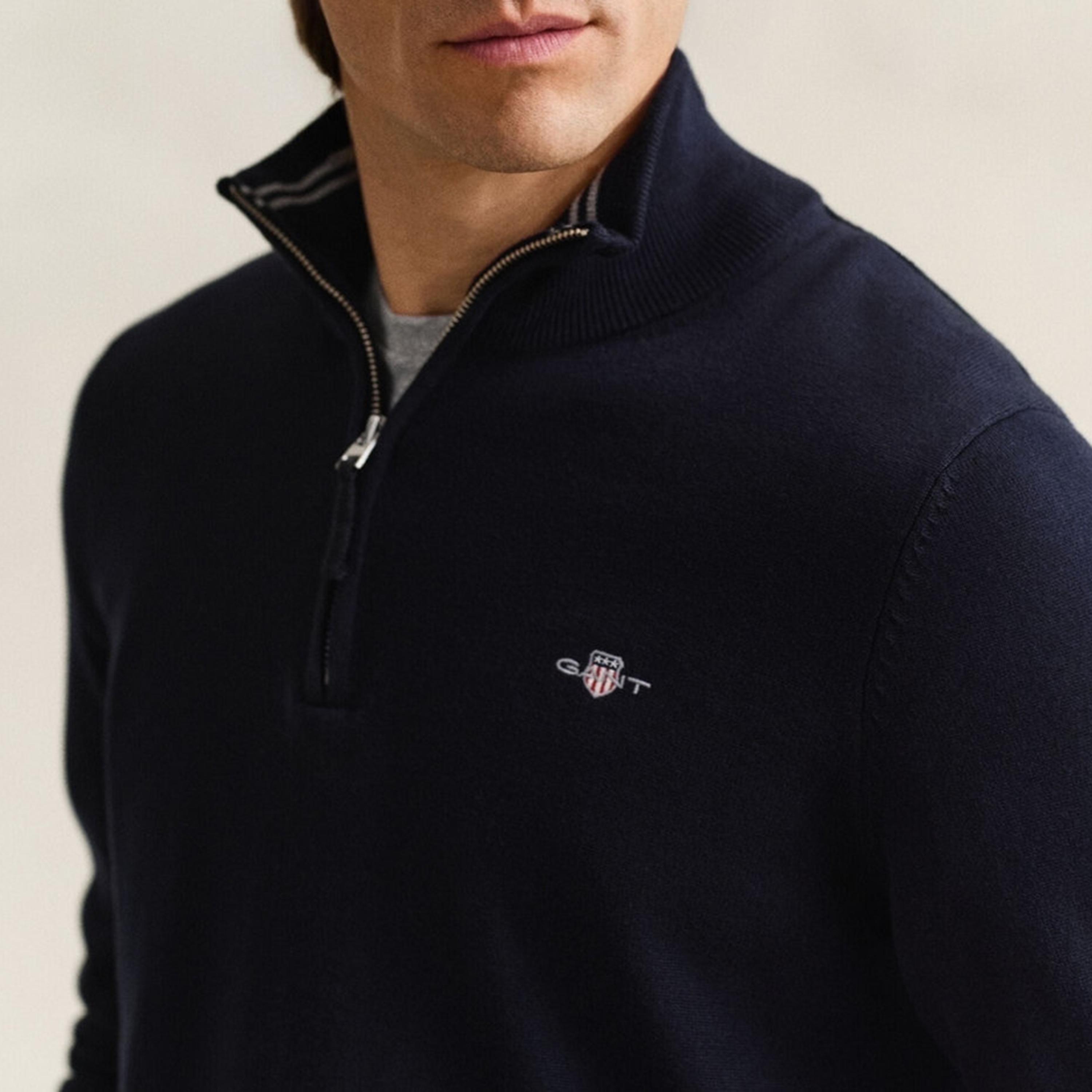 Gant Plain High Neck Long Sleeves Men's Sweater-men-clothing-sweatersandpullovers-image-3