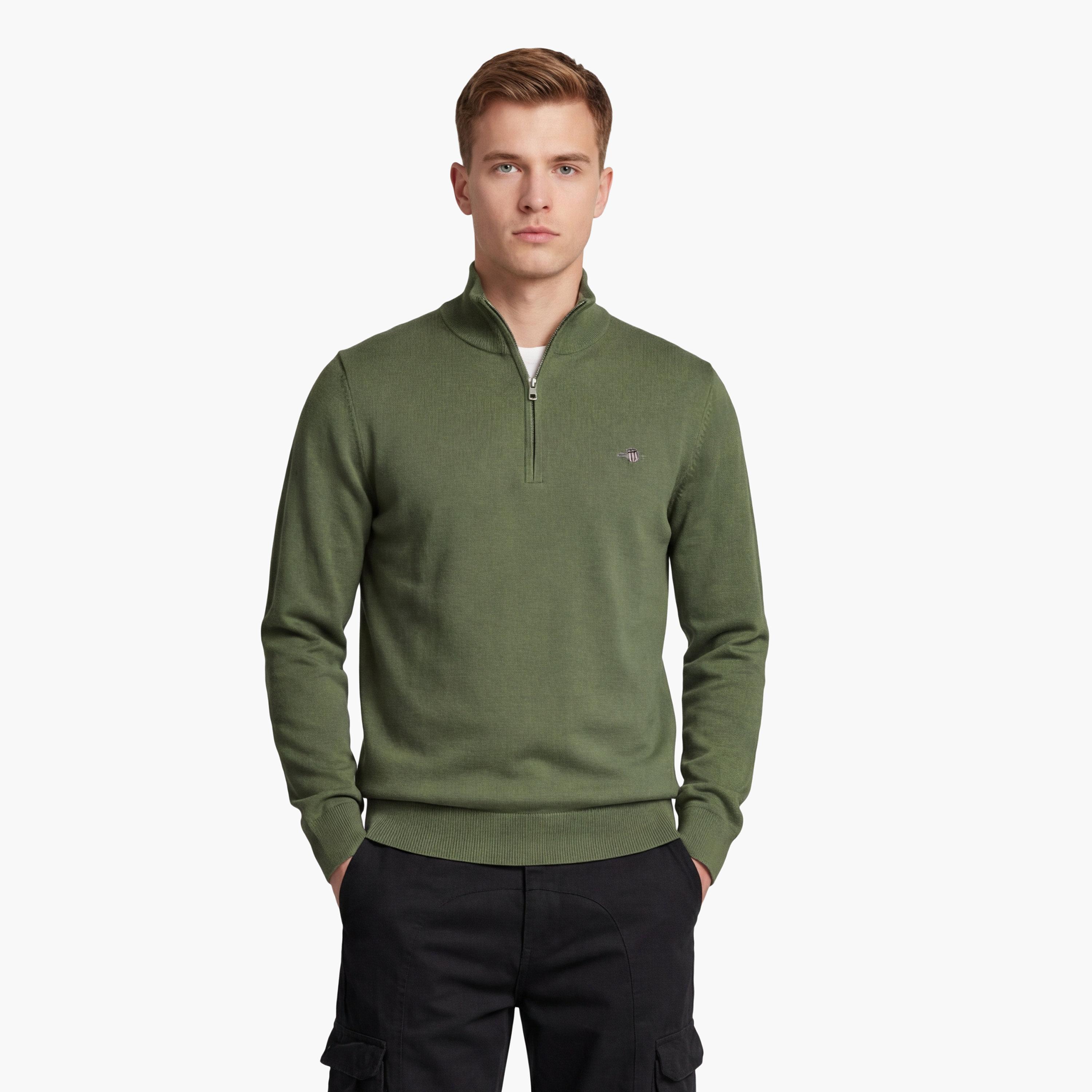 Gant Plain High Neck Long Sleeves Men's Sweater-men-clothing-sweatersandpullovers-image-1