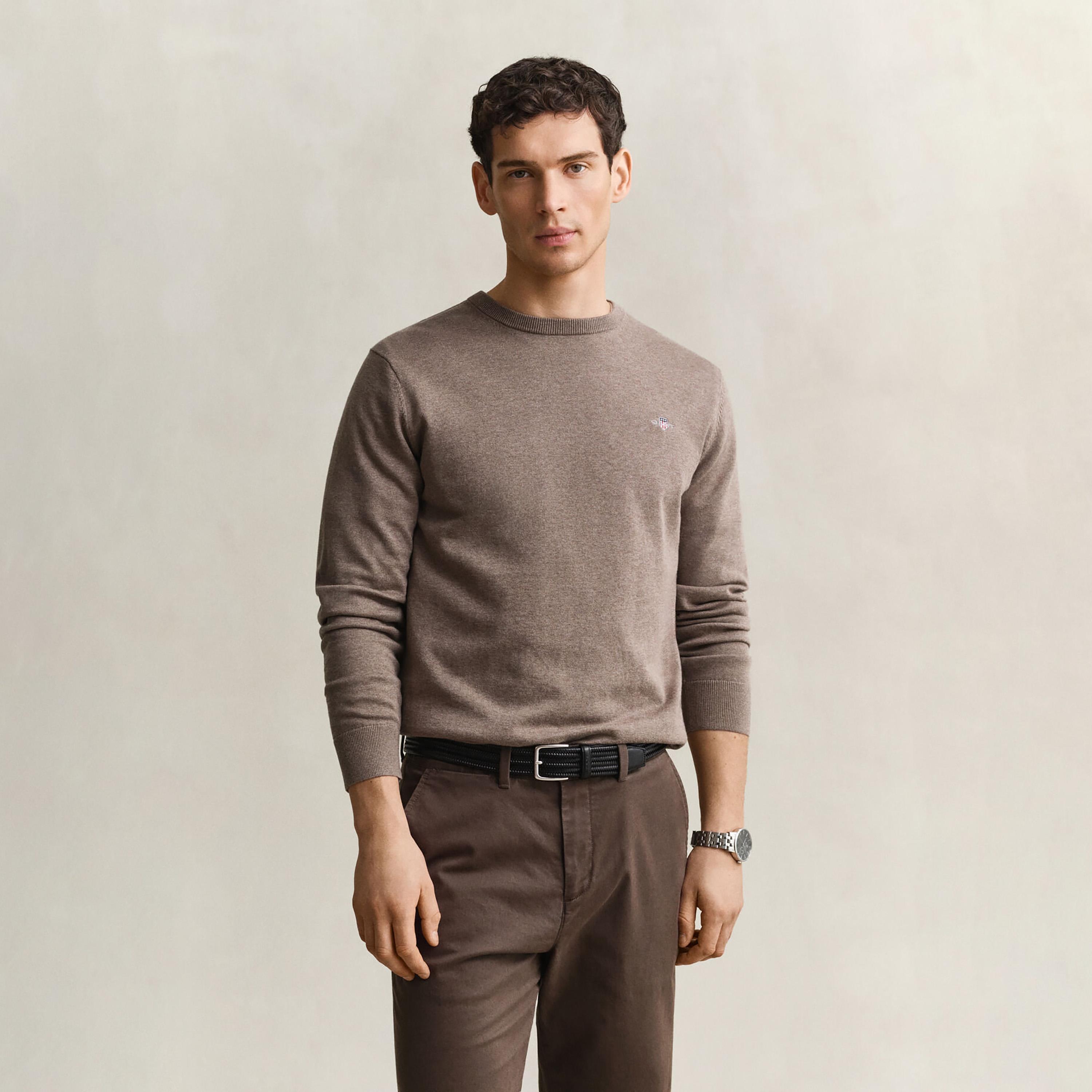 Gant Plain Crew Neck Long Sleeves Men's Pullover-men-clothing-sweatersandpullovers-image-1